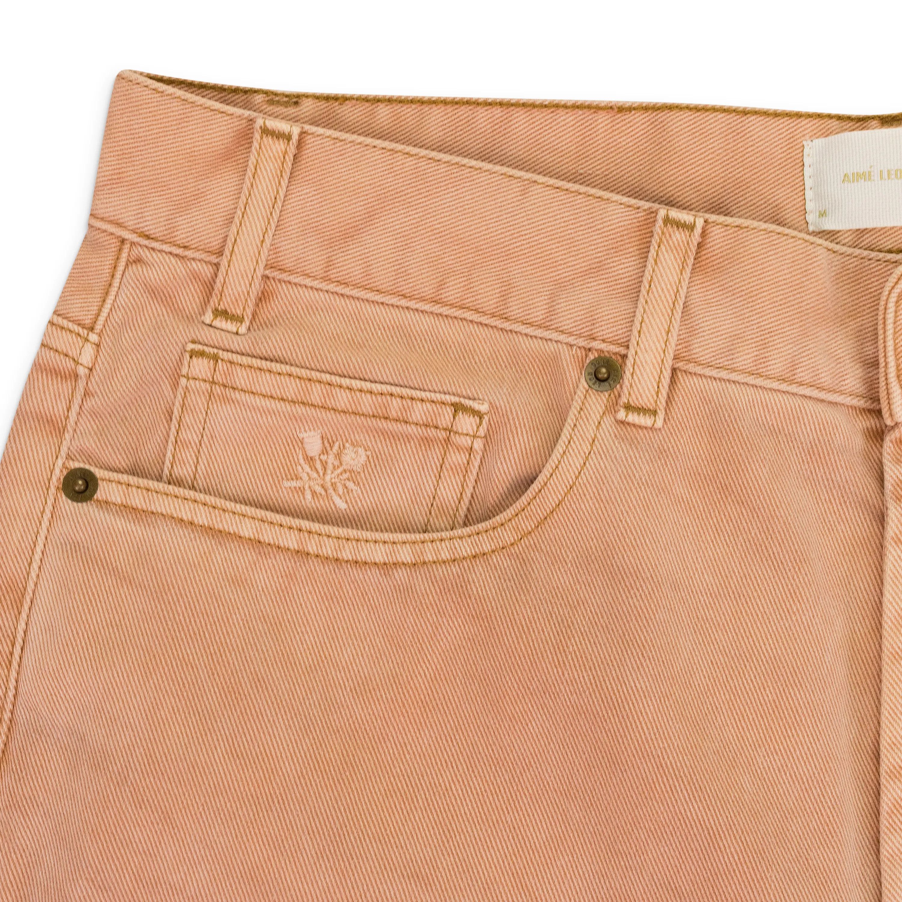 Aime Leon Dore o1mle0126 Garment Dyed 5-Pocket Denim Jeans in Peach Beige Size US 32 / EU 48 - 2 Thumbnail