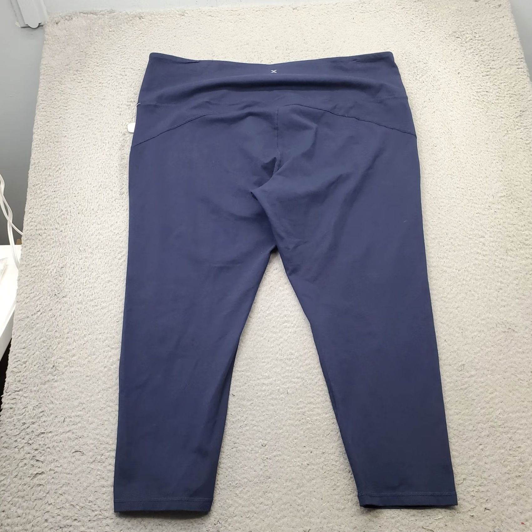 Vintage Xersion Womens 3X Ankle Leggings Navy Stretch Quick-Dry High Waist Size 40" / US 18 - 2 Thumbnail