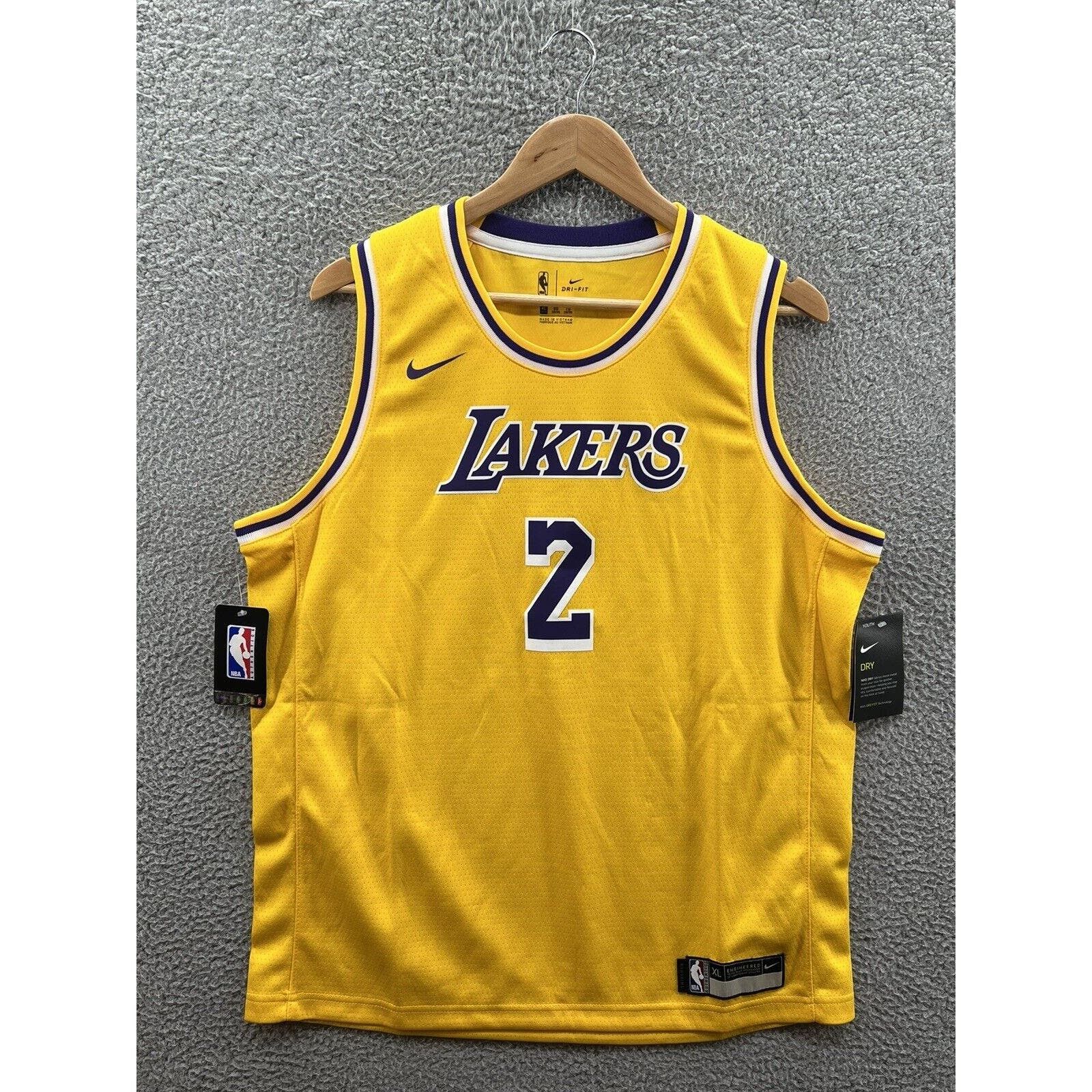 image of Nike Los Angeles Lakers Lonzo Ball 2017 Basketball Jersey in Yellow, Men's (Size XL)