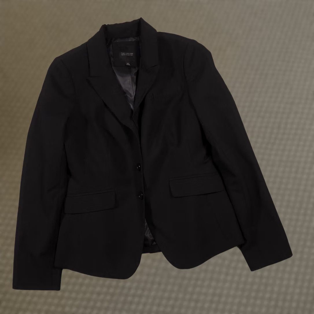 Vintage The Limited Blazer Womens 10 Black Two-Button Lined Stretch Suit Jacket Career Size L / US 10 / IT 46 - 1 Thumbnail