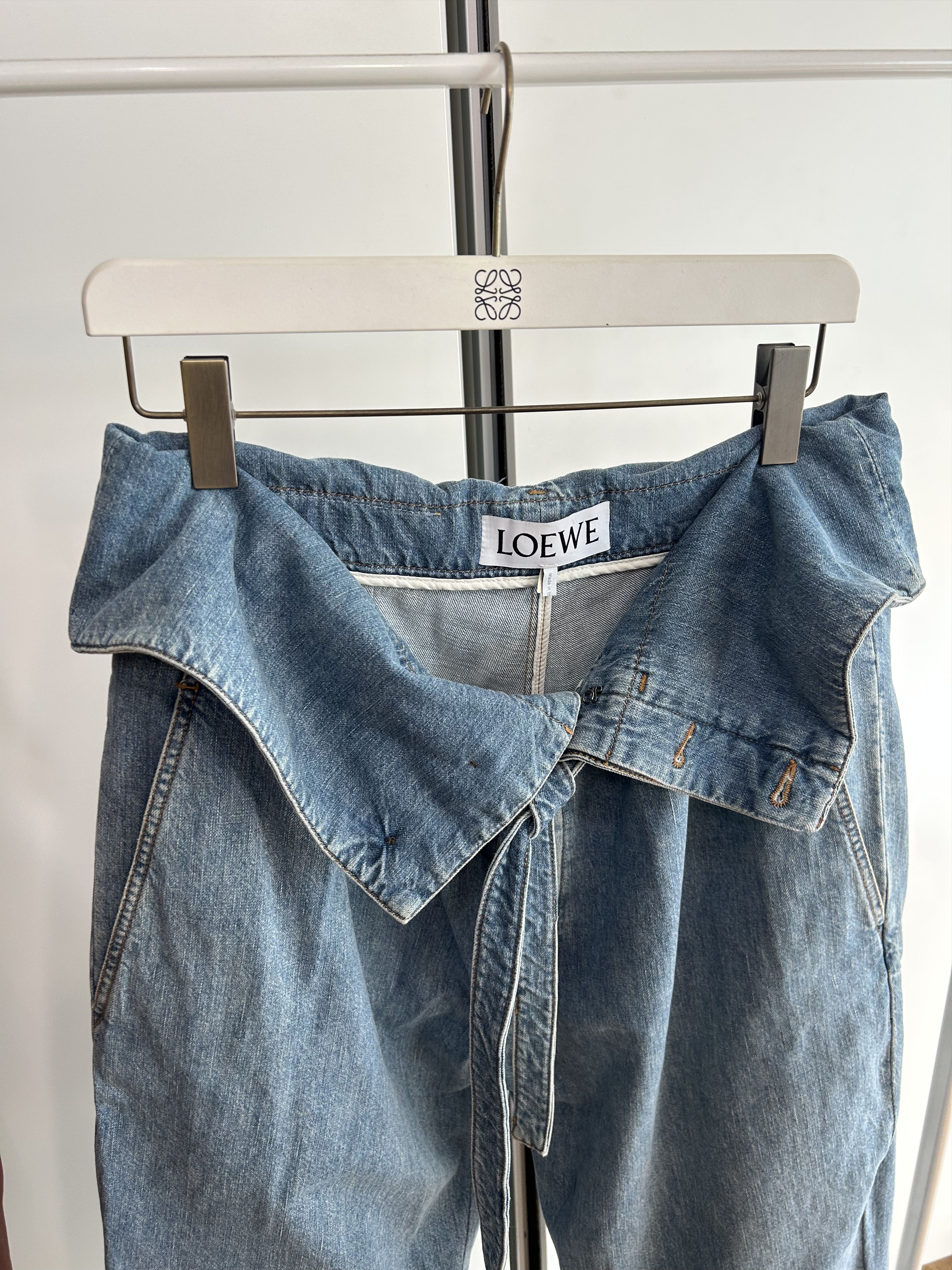 Loewe LOEWE Fold-Over Denim Pants Size US 34 / EU 50 - 3 Thumbnail