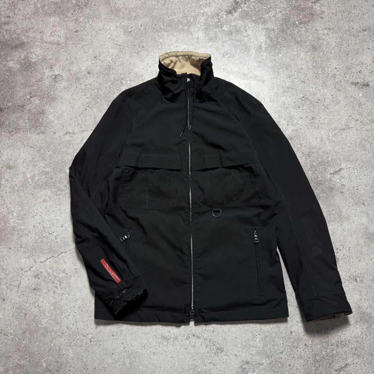 Prada Red Tab Reversible Gore Tex Black/Beige Nylon Jacket