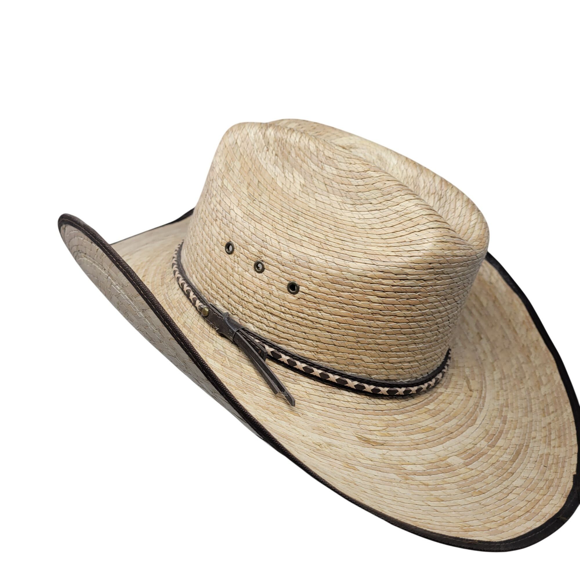Cody James Mens Cody James 15X Straw Cowboy Hat Brown Leather Band Size Size ONE SIZE - 5 Thumbnail