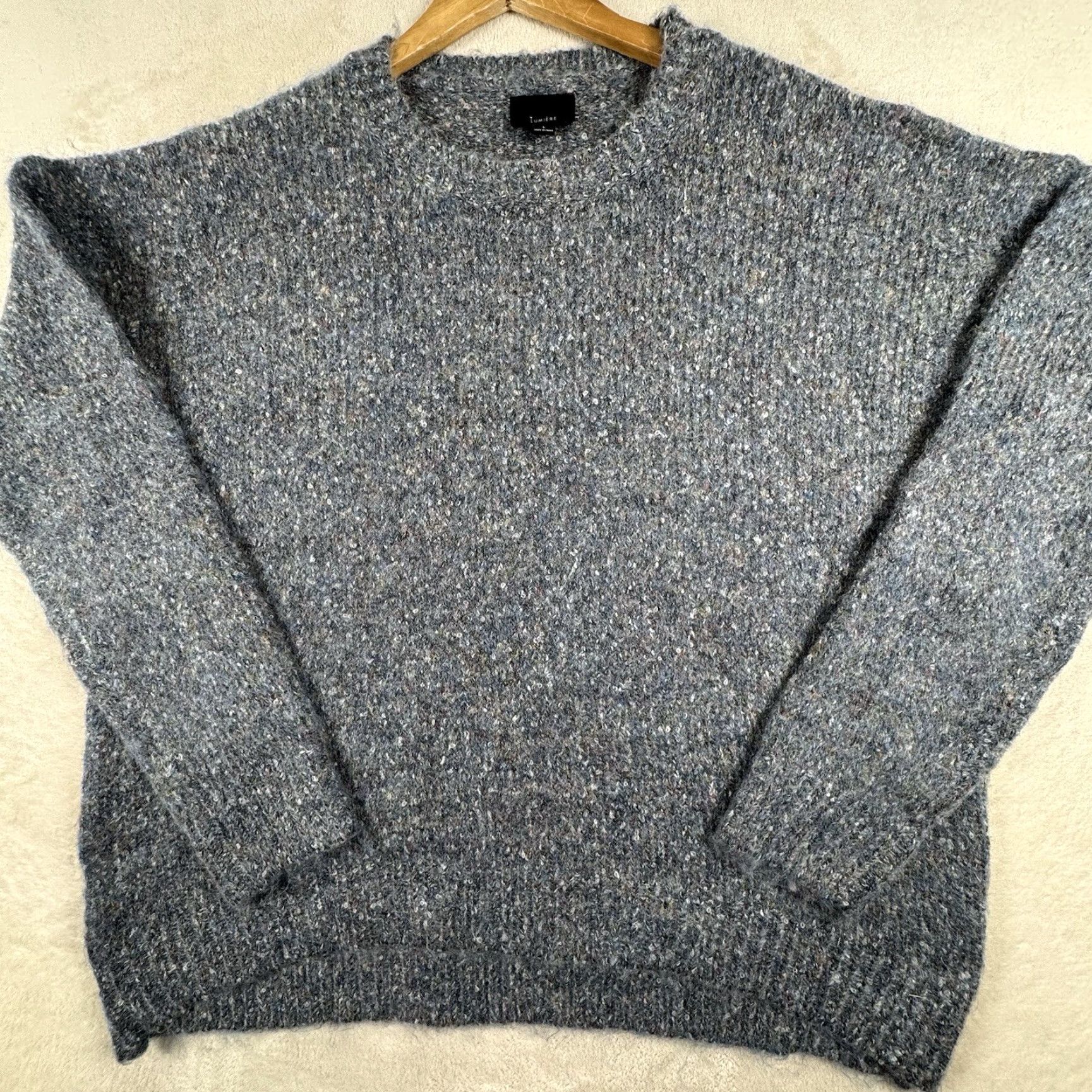 Vintage Lumiere Sweater Pullover Womens Size L Blue Crew Neck Long Sleeve Knit Regular Pattern Solid Size L / US 10 / IT 46 - 2 Thumbnail