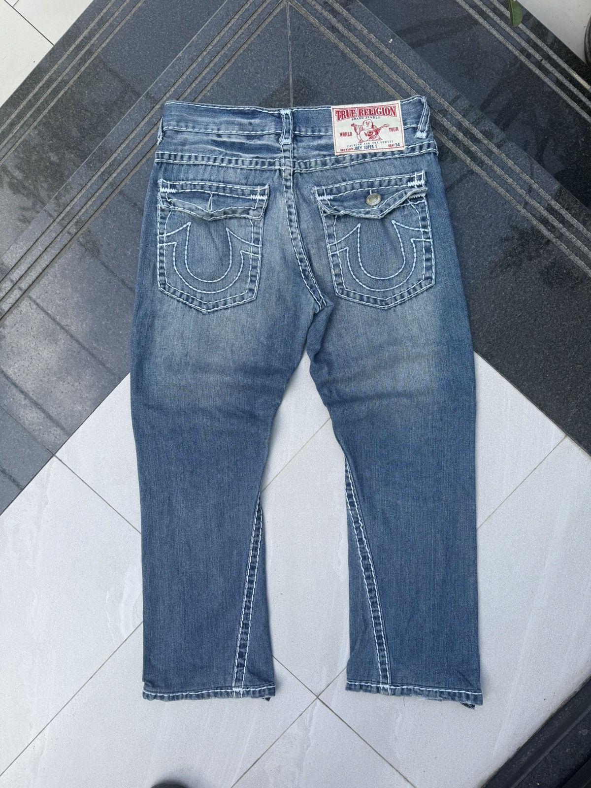True Religion 90’s TRUE RELIGION RARE POCKET LOGO Y2K VINTAGE DENIM PANTS Size US 32 / EU 48 - 3 Thumbnail