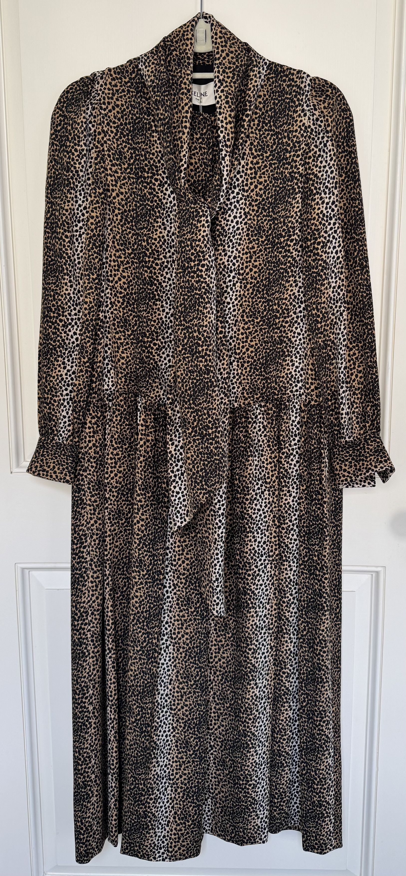 Celine Celine Leopard Print Midi Dress Size S / US 4 / IT 40 - 1 Thumbnail