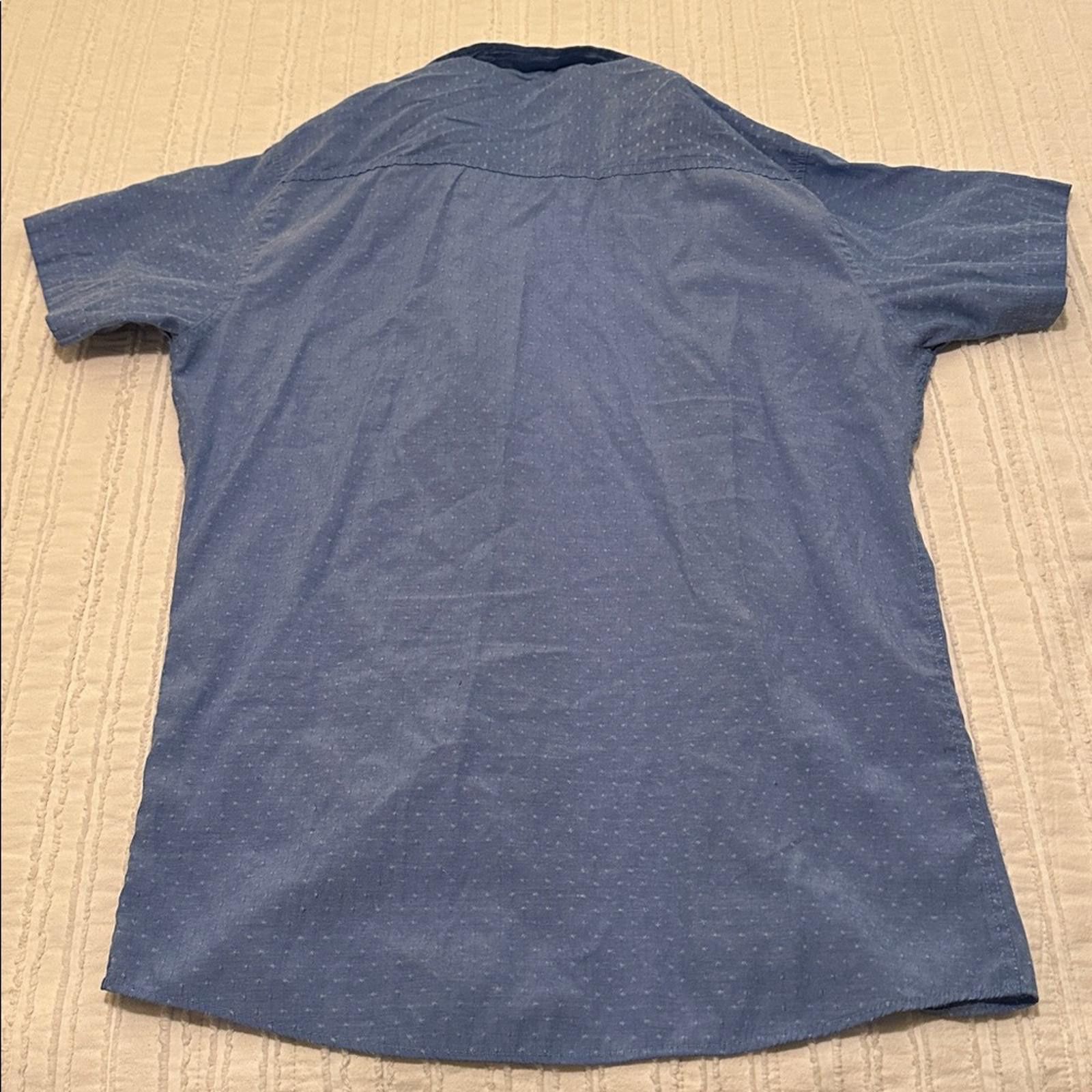 SKECHERS Sketch Small Men's Short Sleeve Swiss Dot Silk Shirt $175 Size US S / EU 44-46 / 1 - 7 Thumbnail