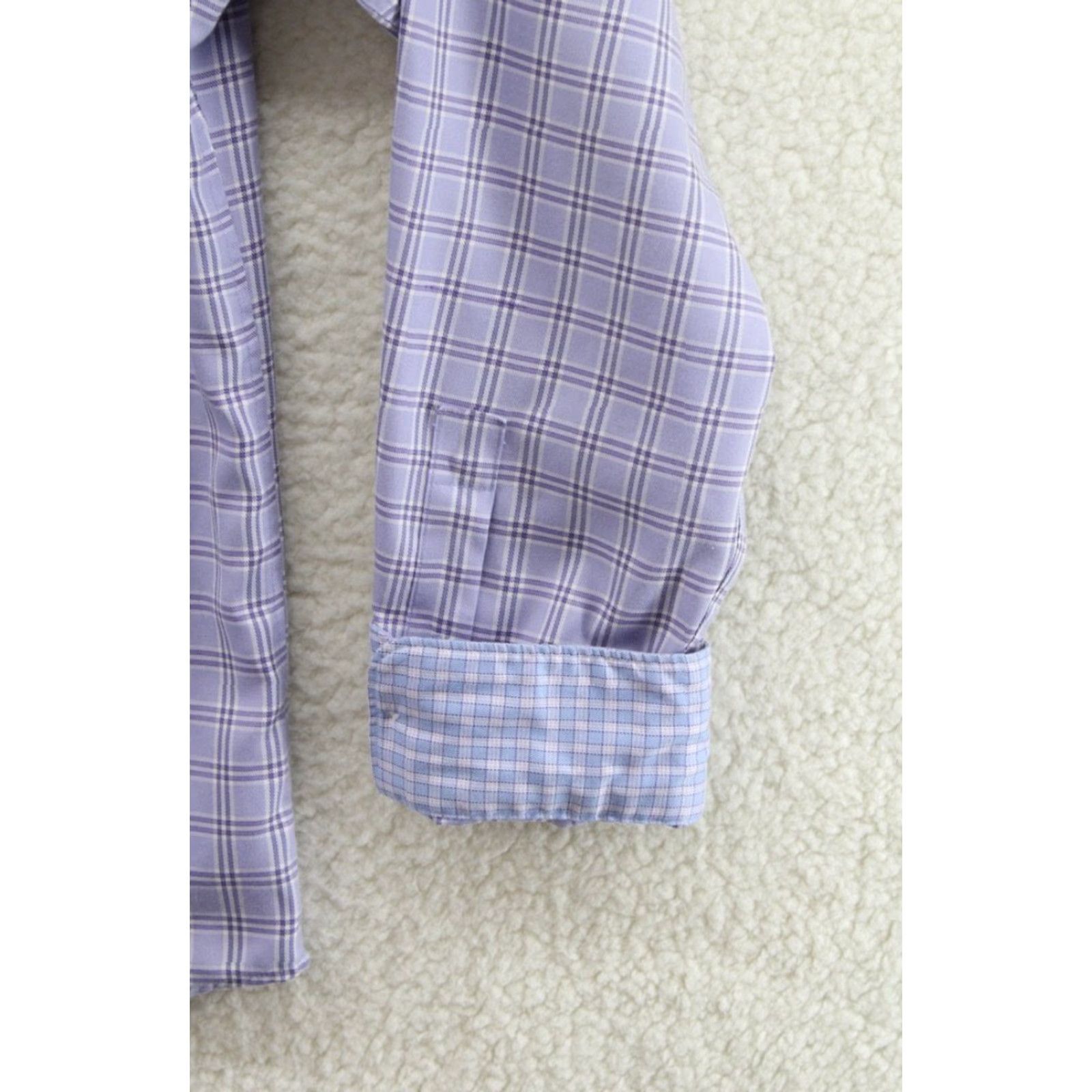 Jos. A. Bank VINTAGE Jos A Bank Reserve Shirt Men's 2XL Lavender Checks Long Sleeve Flip Cuff Preppy Shirt Size US XXL / EU 58 / 5 - 3 Thumbnail