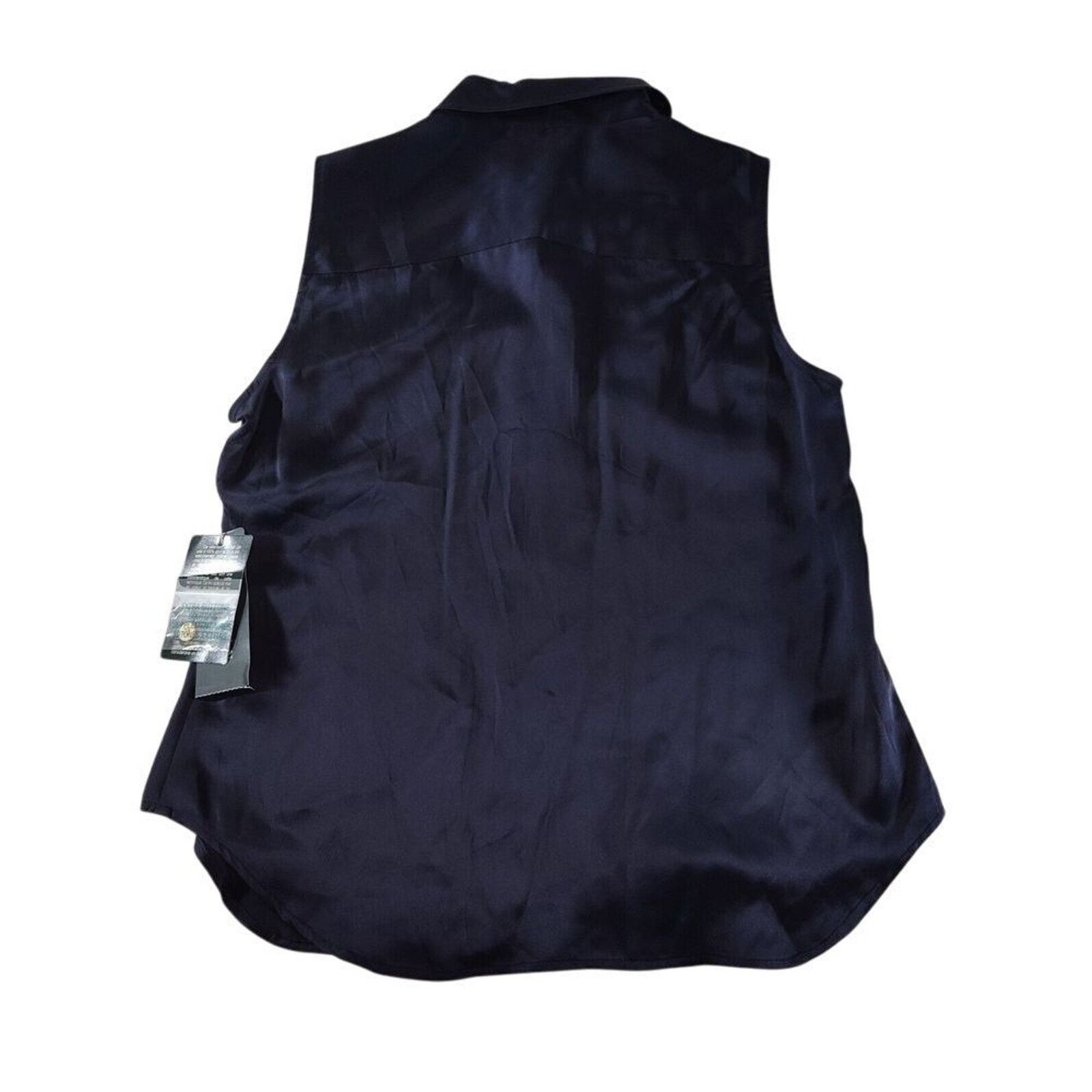 Lauren Ralph Lauren Vintage Lauren Ralph Lauren Button Top Blouse Silk Navy Blue Size M / US 6-8 / IT 42-44 - 2 Thumbnail