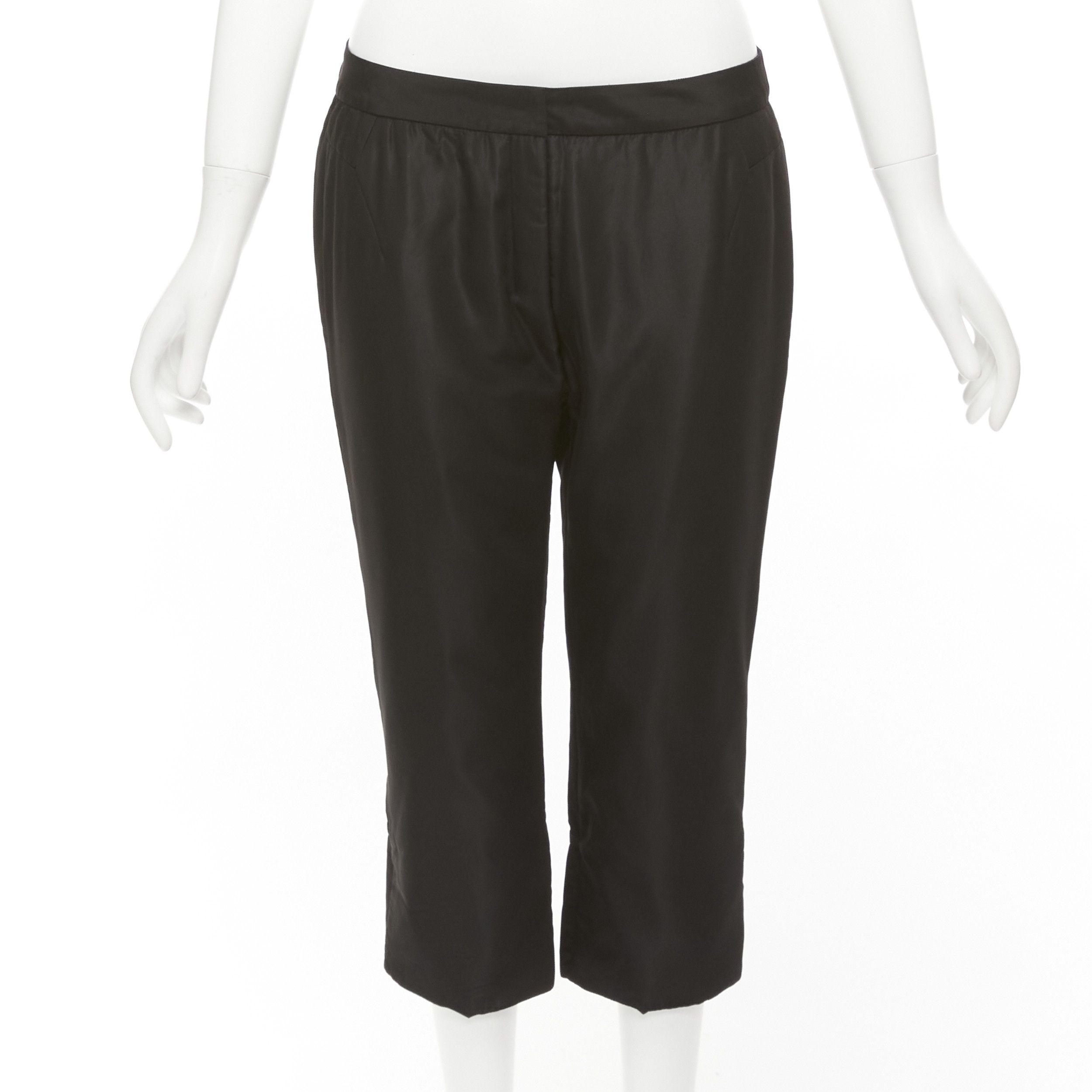 Other SHIATZY CHEN black acetate blend 3D cut back slit padded cropped pants IT42 M Size 28" / US 6 / IT 42 - 1 Thumbnail