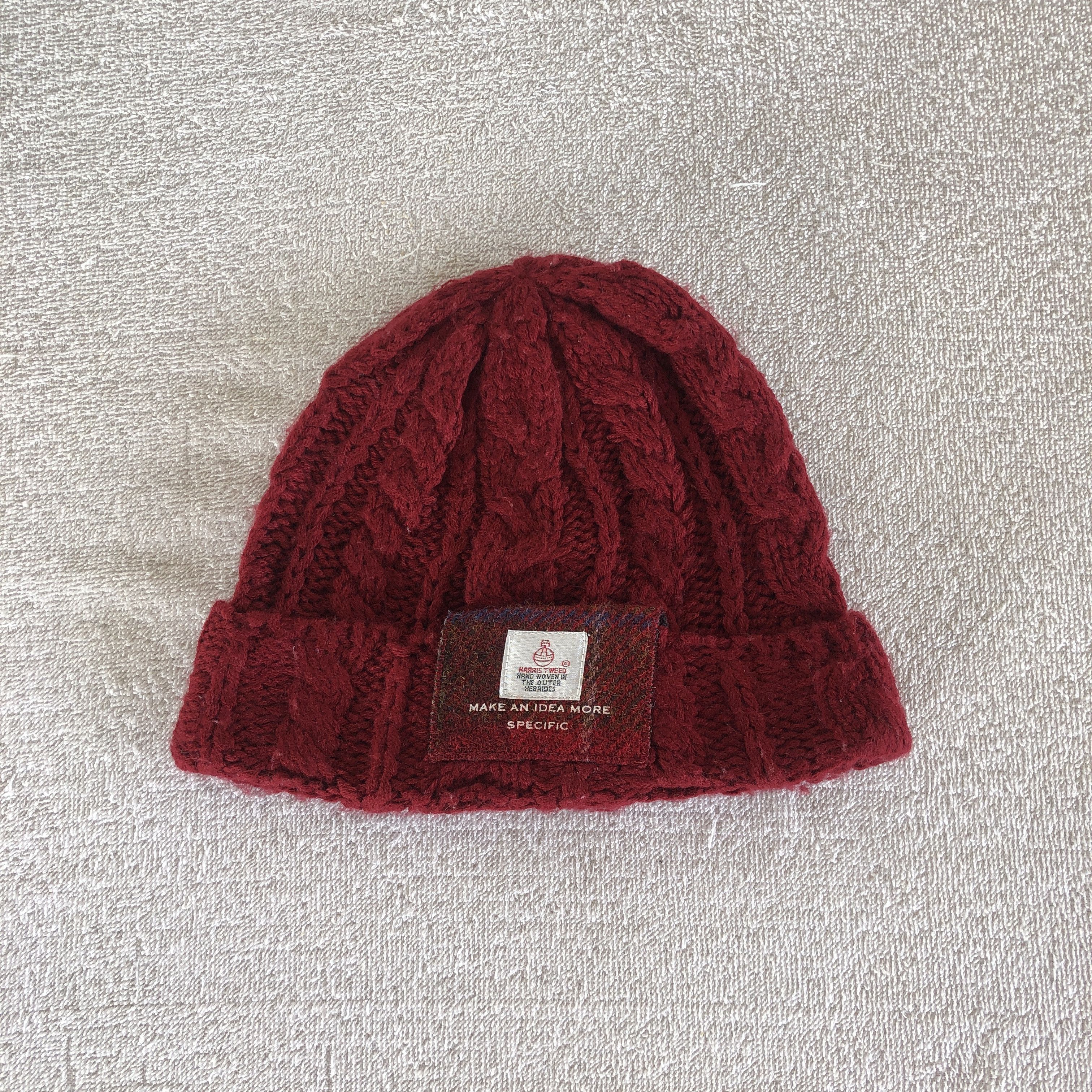 Harris Tweed Vintage 90s Harris Tweed Beanie Cable Knit Snow Caps Hats Size ONE SIZE - 5 Thumbnail