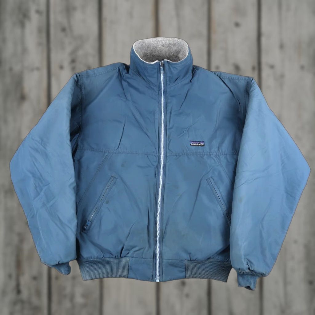 Vintage 90s Patagonia Shelled Synchilla Bomber Jacket USA Made Blue Size M