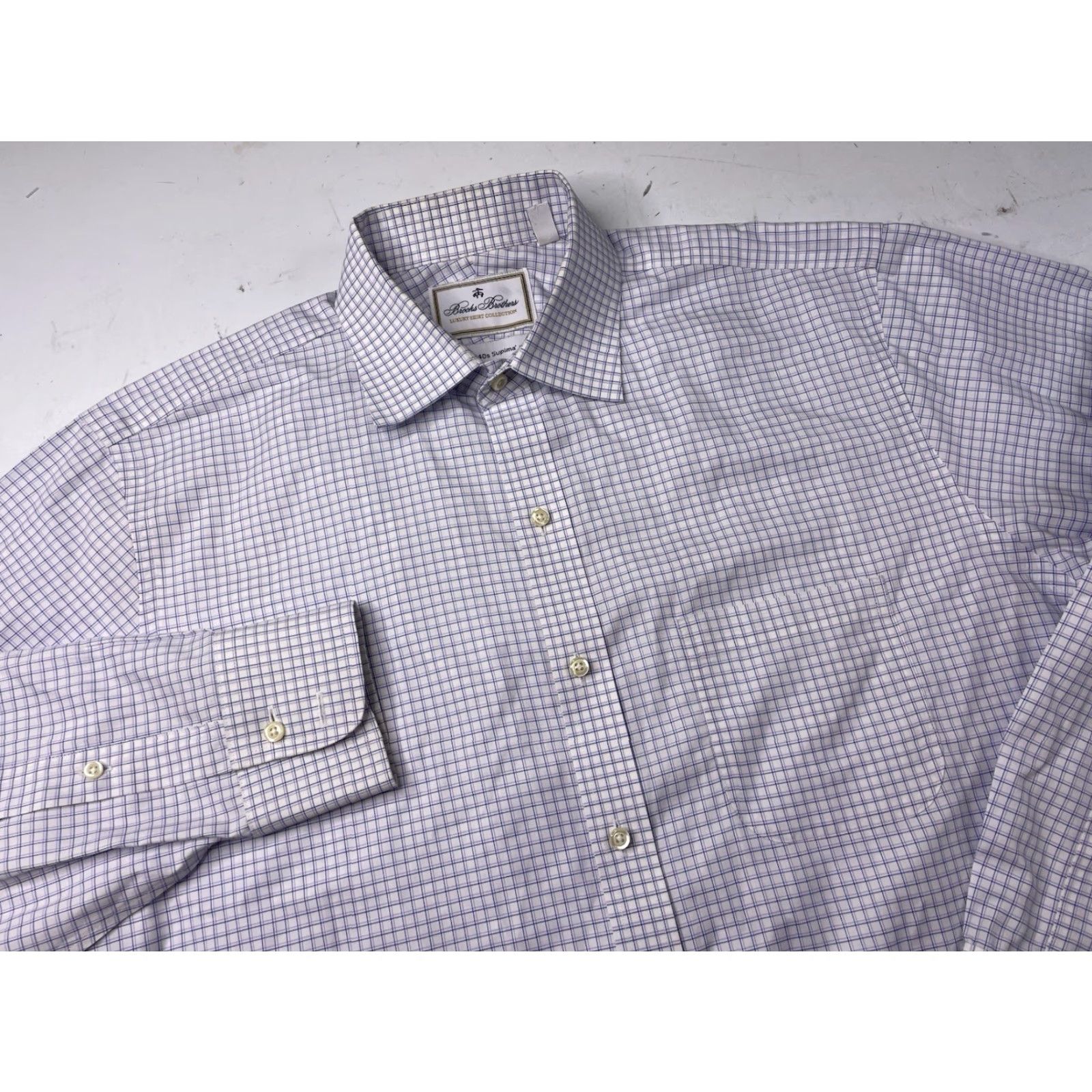 Brooks Brothers Brooks Brothers Dress Shirt Plaid Ultrafine 140s Supima Cotton Regent 16/33 Men Long Sleeve Button-Down Collar Non-Iron Wrinkle Resistant Multicolor Size 42R - 2 Thumbnail