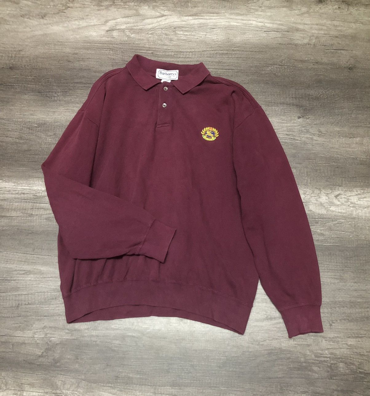 Burberry × Vintage Vintage Burberrys Long Sleeve Polo Shirt Size US XL / EU 56 / 4 - 15 Thumbnail
