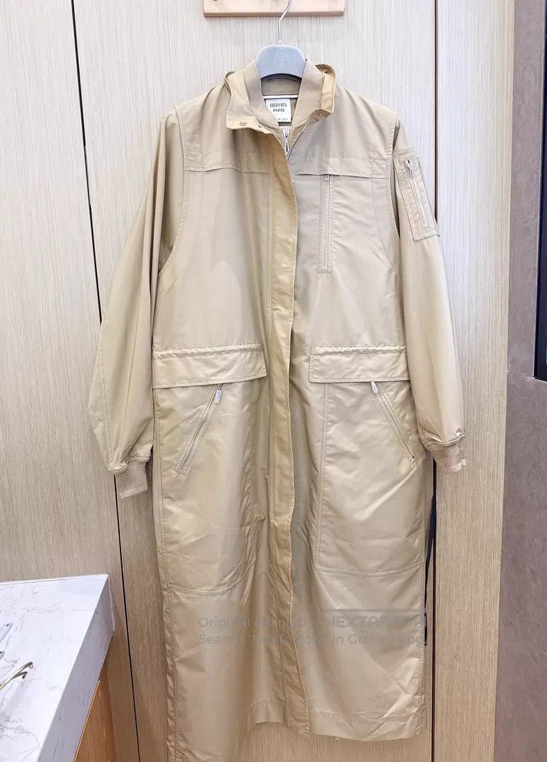 Hermes Hermes Two-piece windbreaker coat show model drawstring wa Size XS / US 0-2 / IT 36-38 - 1 Thumbnail