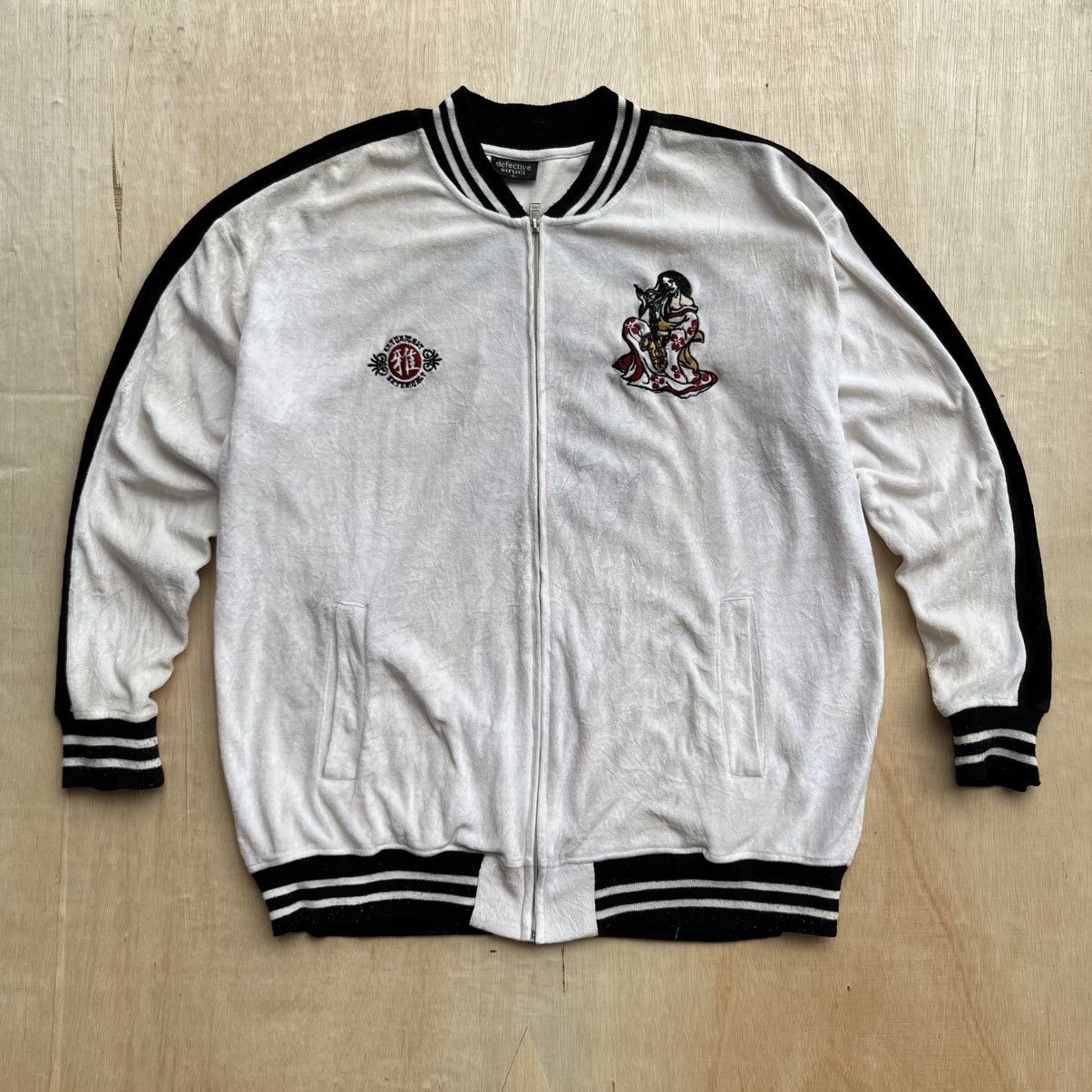 Hysteric Glamour × Japanese Brand × Toyo Enterprises DEFECTIVE STRUCT TRACK TOP VELVET SUKAJAN EMBROIDERED JACKET Size US XL / EU 56 / 4 - 5 Thumbnail