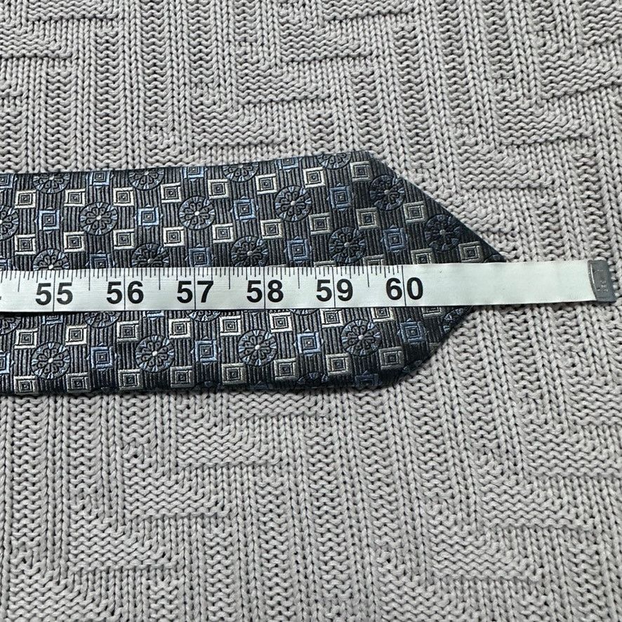 Nordstrom Nordstrom silver monotone geometric Italian silk tie Size ONE SIZE - 4 Thumbnail