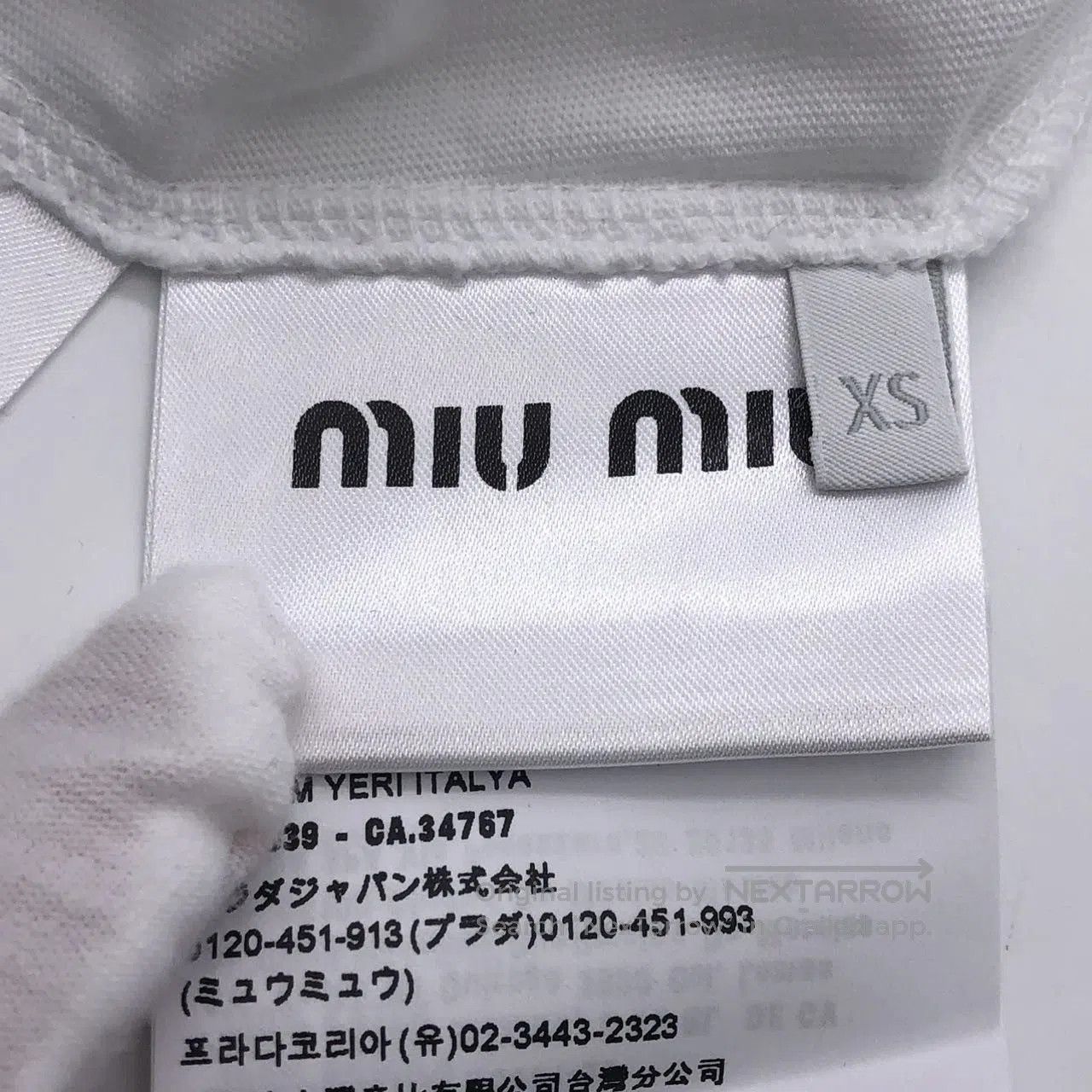 Miu Miu White Short Sleeve Graphic T. Size US XS / EU 42 / 0 - 7 Thumbnail
