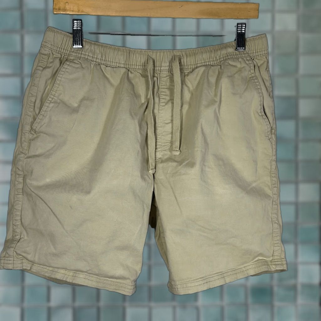 Katin Katin Mens Surf Sailing Chino Shorts Elastic Waist Brown Cotton L Tan Mens Size US 33 - 1 Thumbnail