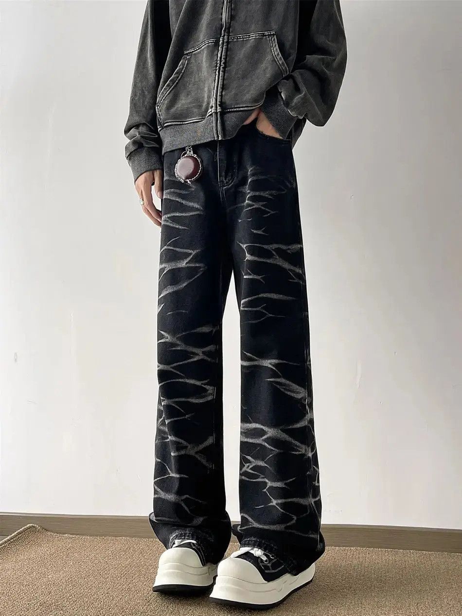 Japanese Brand Retro loose slightly flared wave jeans Size US 32 / EU 48 - 6 Thumbnail