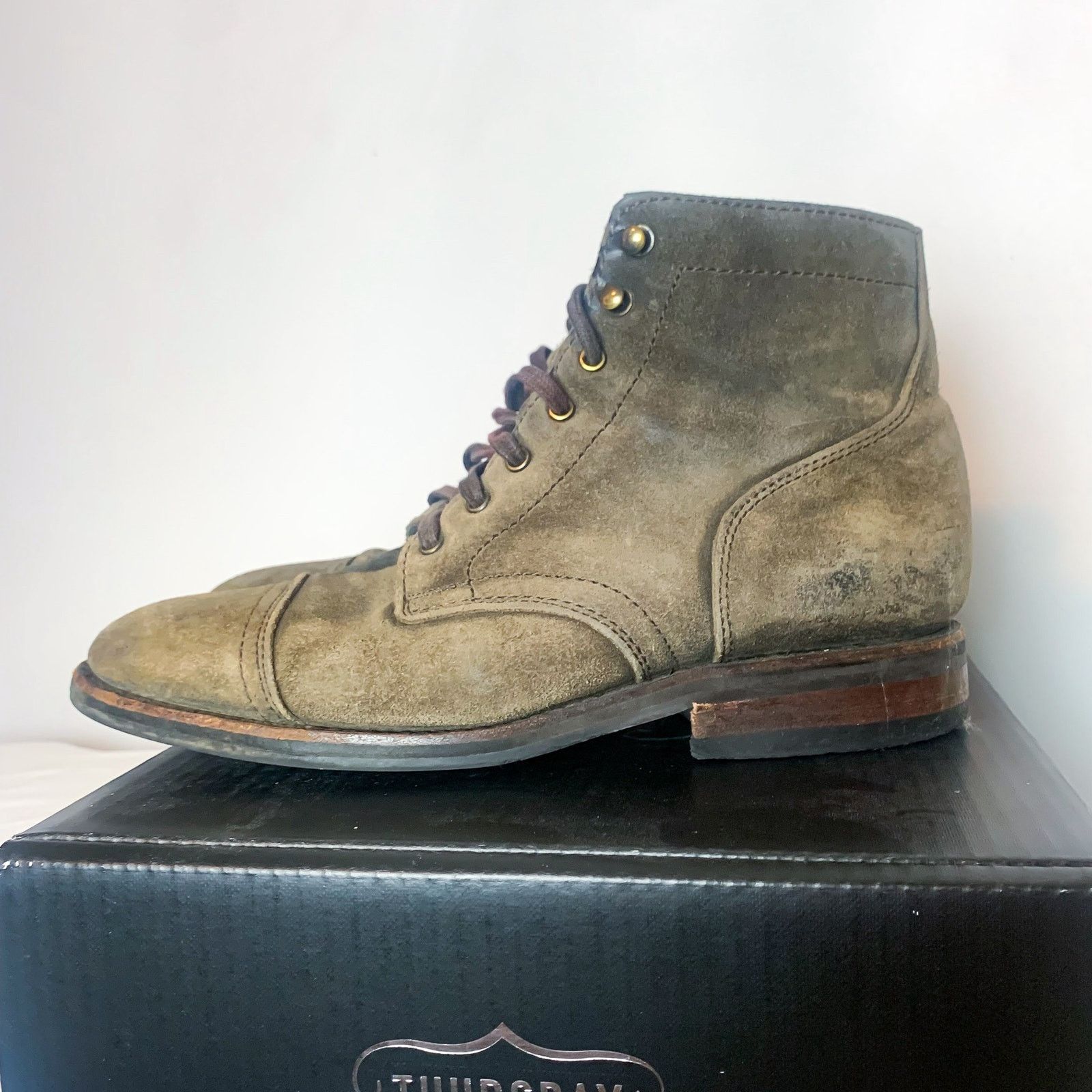 Thursday Boot Company THURSDAY BOOT CO Captain Dark Olive Suede Size 9 Size US 9 / EU 42 - 3 Thumbnail