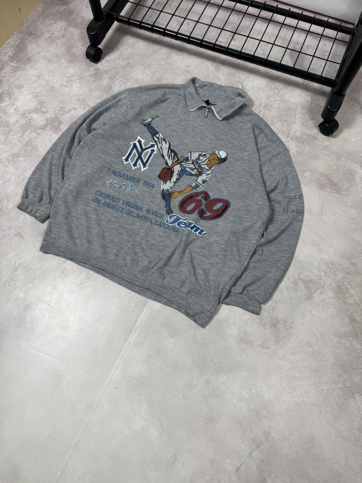 Vintage Rare 1954 New York Yankees Flash Team 69 Sweatshirt Size US L / EU 52-54 / 3 - 2 Thumbnail