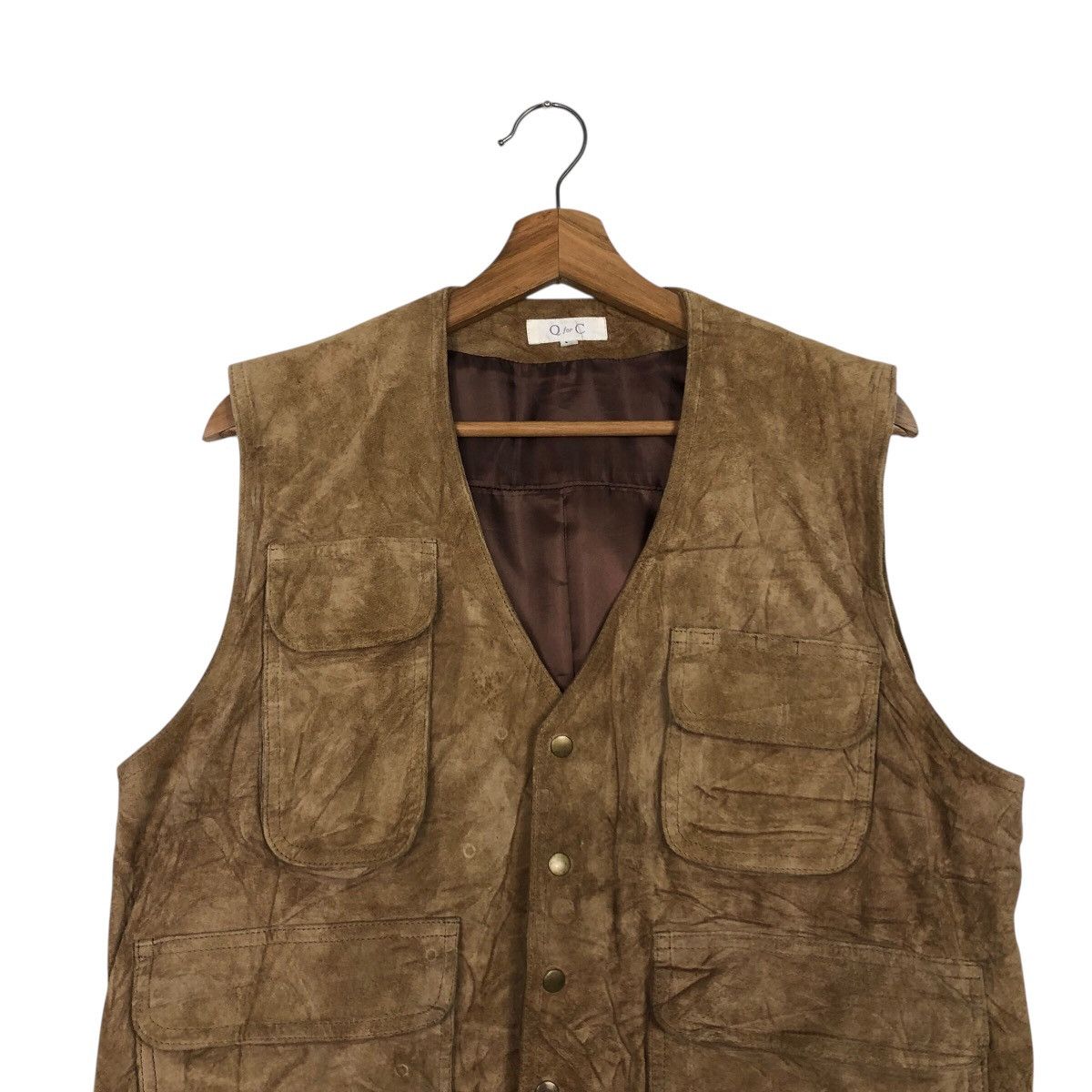 Japanese Brand 📌Q for C Vintage Vest Leather Jacket Worker Issey Miyake Size US M / EU 48-50 / 2 - 4 Thumbnail
