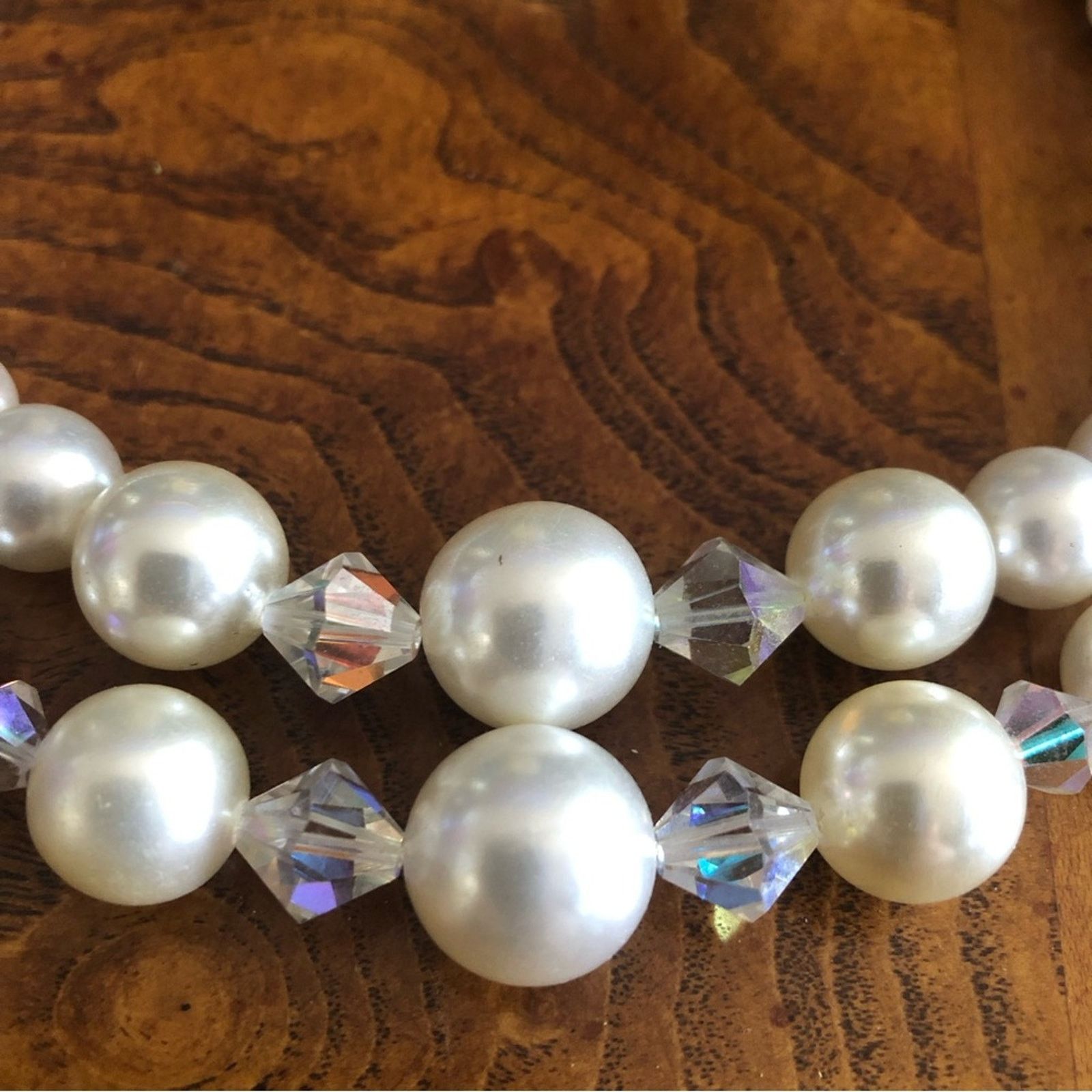 Vintage Vintage mid century white pearl AB choker necklace Size ONE SIZE - 9 Thumbnail