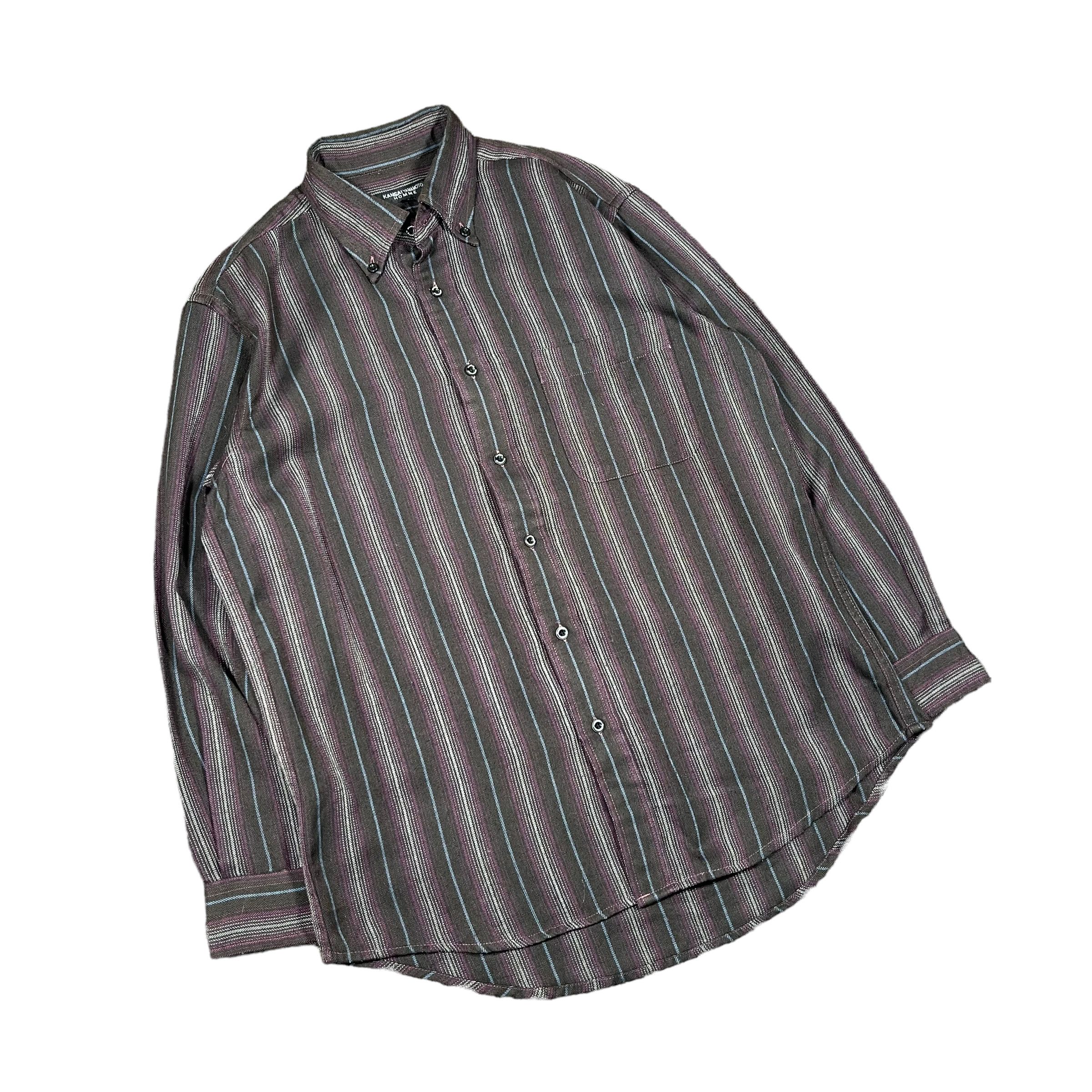 Kansai Yamamoto Kansai Yamamoto Homme 1990s Striped Button Up Shirt Size US L / EU 52-54 / 3 - 2 Thumbnail