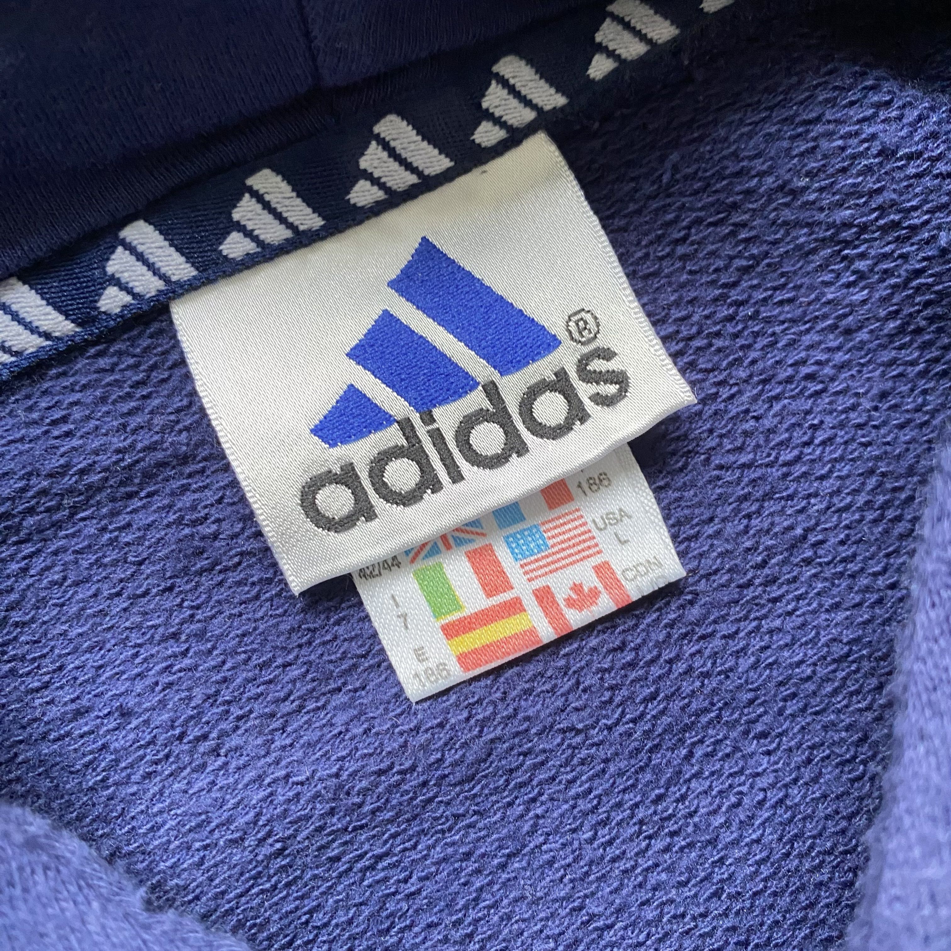 Adidas 🫐 Vintage 90s Adidas hoodie Y2K mini logo Size US L / EU 52-54 / 3 - 7 Thumbnail