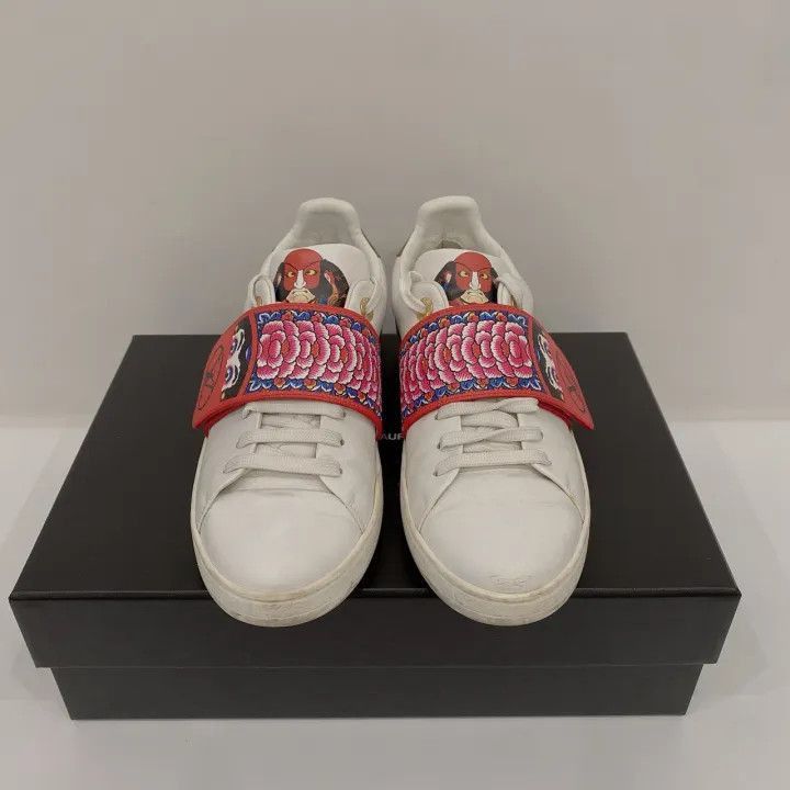 Louis Vuitton Louis Vuitton Floral Embellished Sneakers in White and Red Size US 6.5 / EU 39-40 - 1 Thumbnail