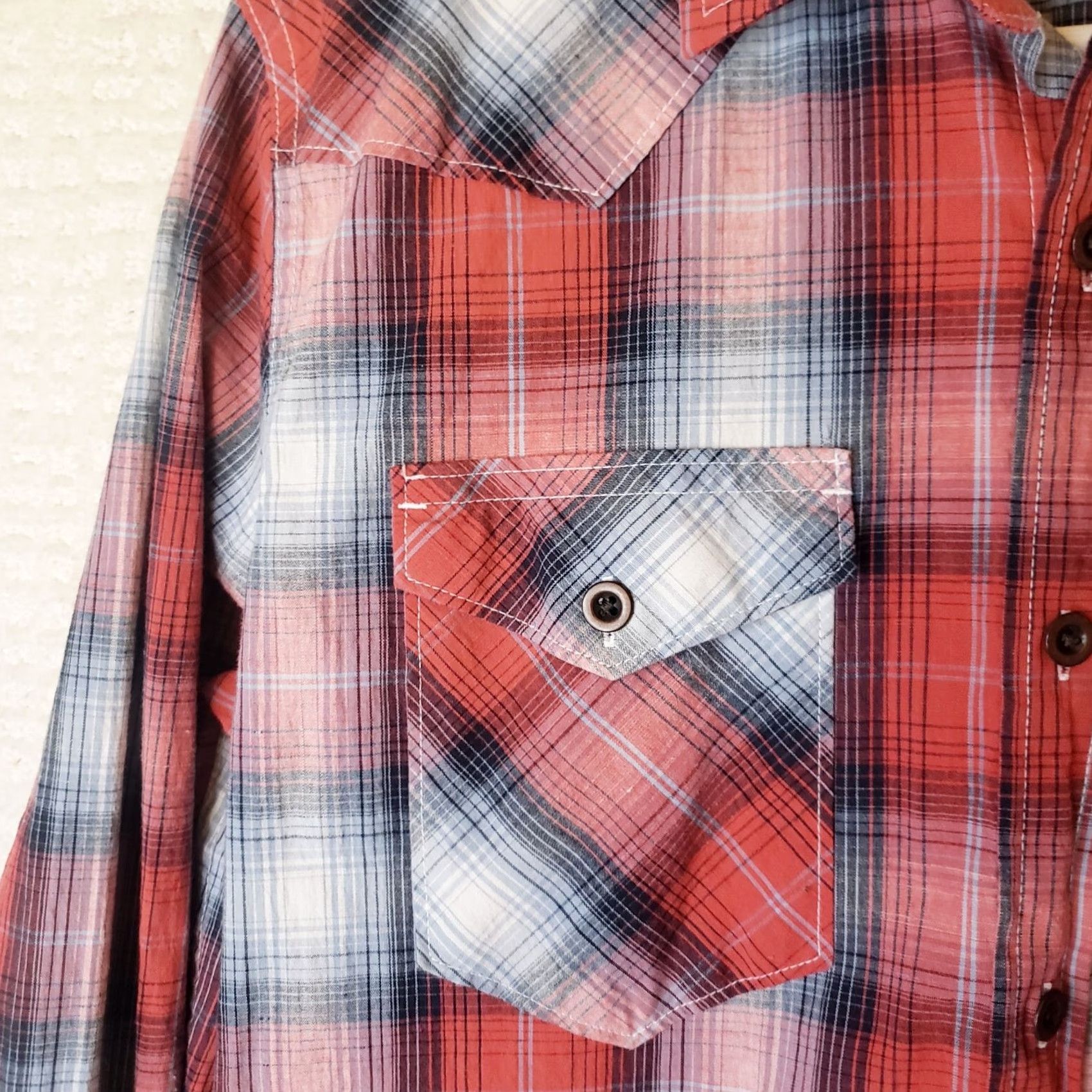 Wrangler Wrangler Western Look Shirt Men M Red Plaid Long Sleeve Pockets With Buttons Size US M / EU 48-50 / 2 - 7 Thumbnail