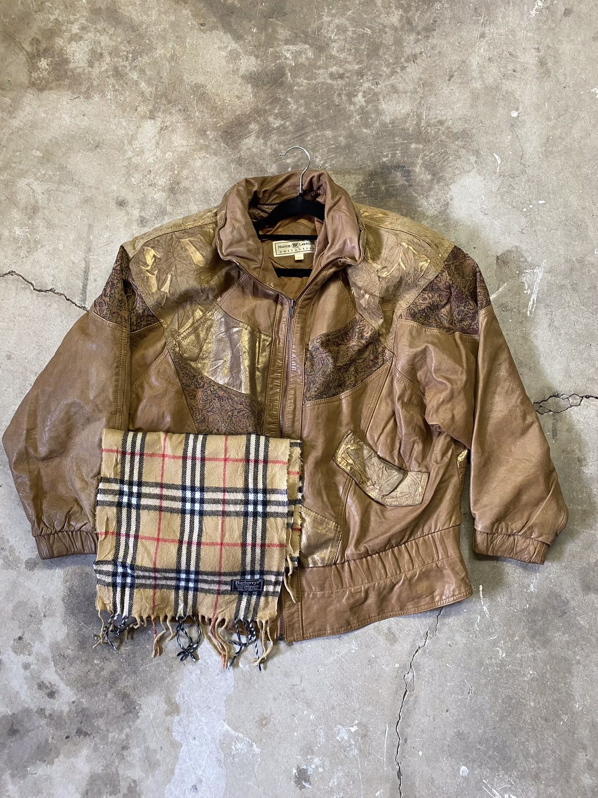 Other Leather bomber jacket paired with free Burberry scarf Size L / US 10 / IT 46 - 1 Thumbnail