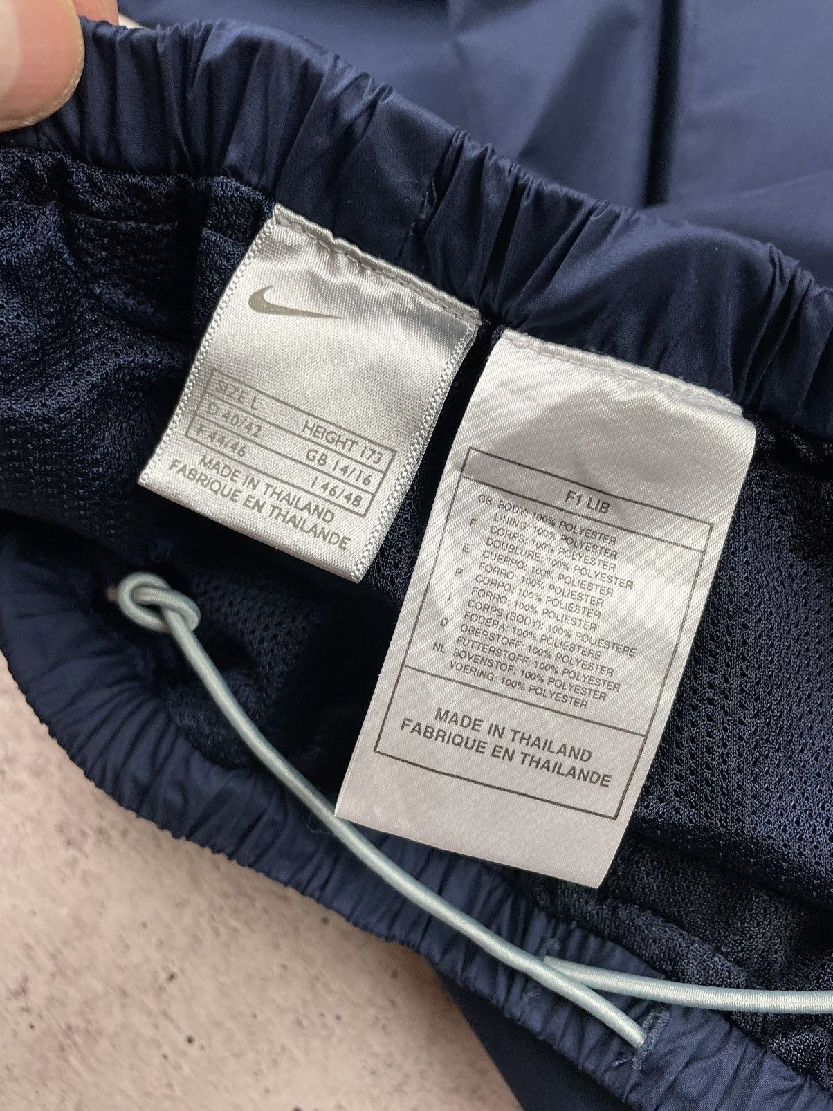 Nike × Vintage Vintage Nike Track Pants Navy Blue Nylon Joggers Y2k Size US 33 - 8 Thumbnail