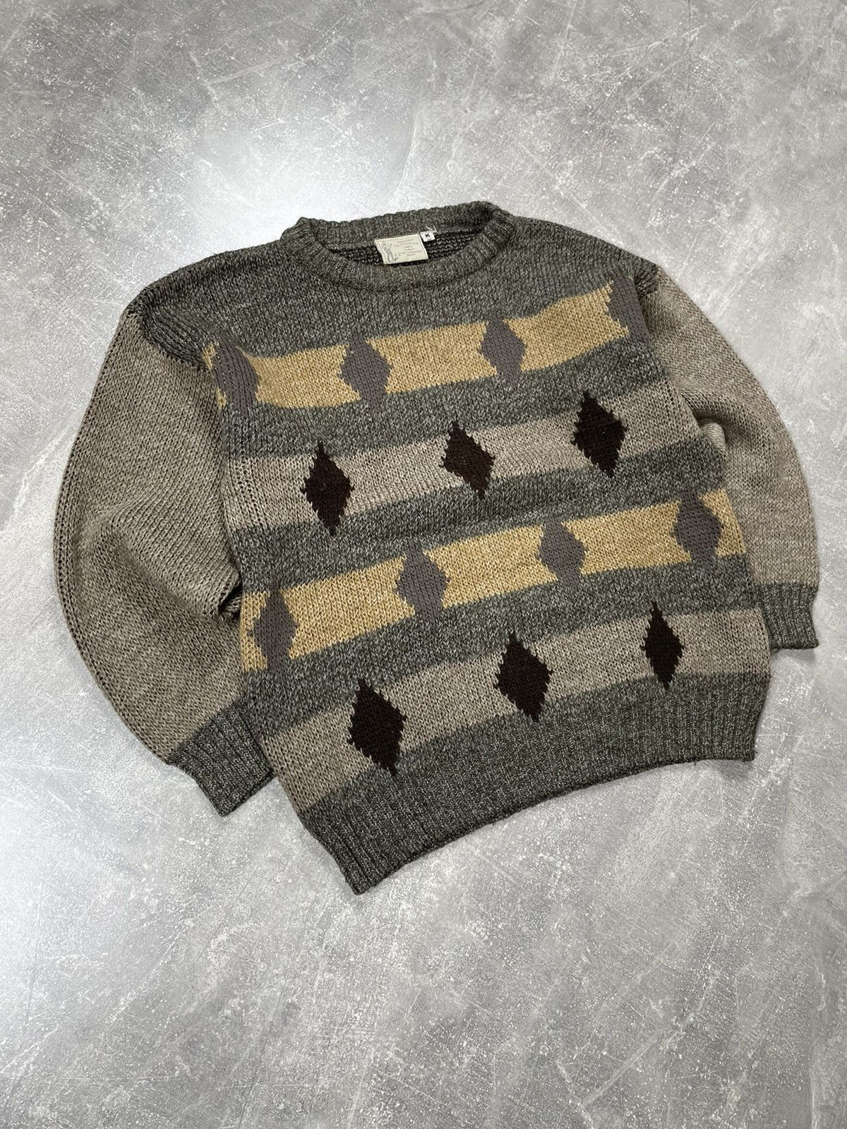 Levi's × Vintage Levi's Vintage Geometric Pattern 90's Knitted Wool Sweater Size US L / EU 52-54 / 3 - 3 Thumbnail