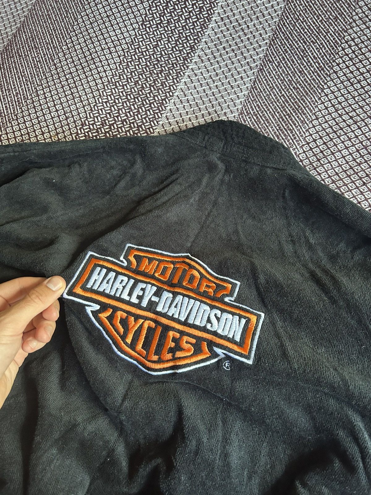 Vintage Harley Davidson Flame Print Robe Rare Loungewear One Size Size 36 - 4 Thumbnail