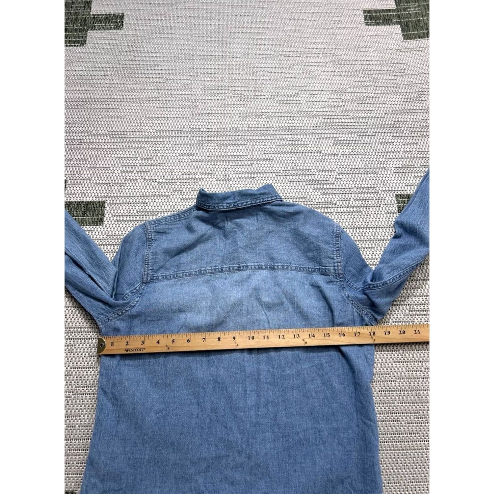 Madewell Madewell Shirt Womens XS Blue Cotton Denim Button Up Size XS / US 0-2 / IT 36-38 - 6 Thumbnail