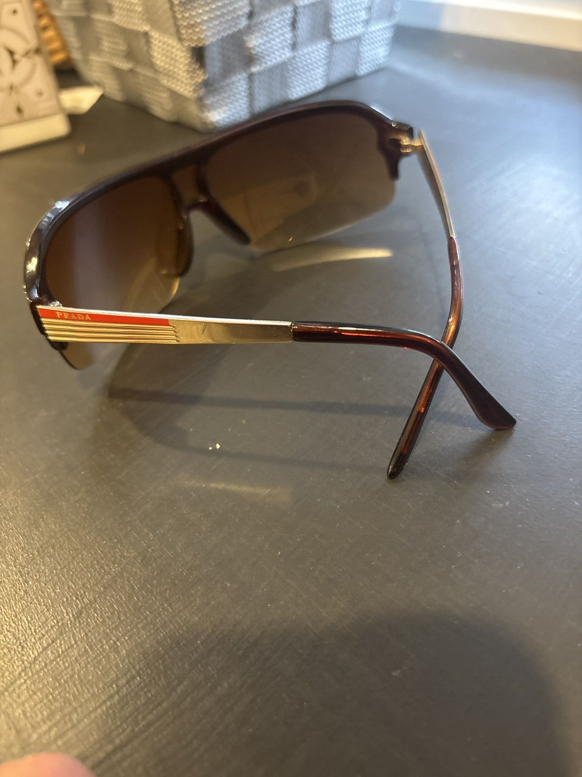 Prada Prada shield aviator shades vintage Size ONE SIZE - 12 Thumbnail
