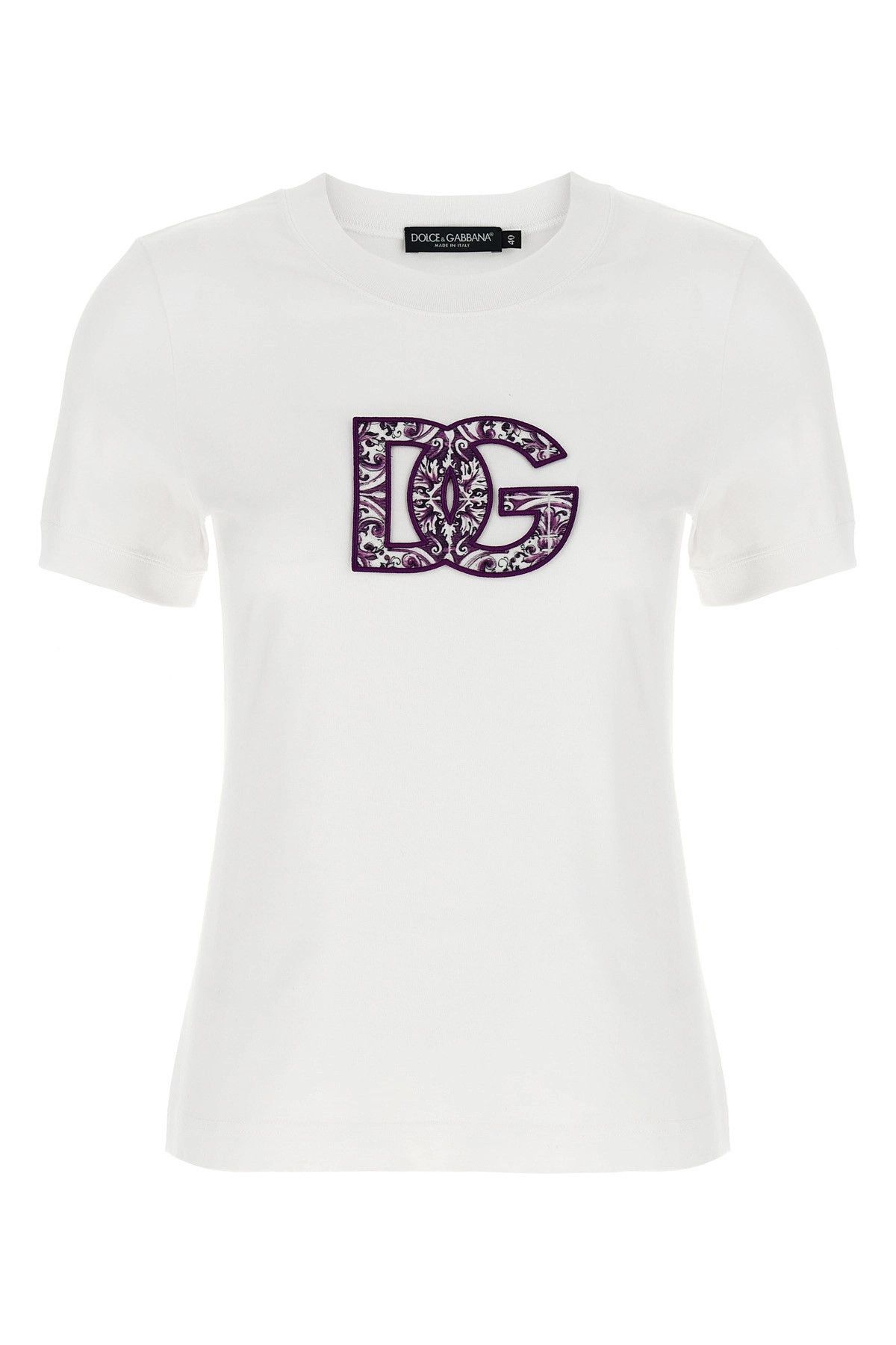 Dolce & Gabbana 'Maiolica' logo patch t-shirt Size S / US 4 / IT 40 - 1 Thumbnail