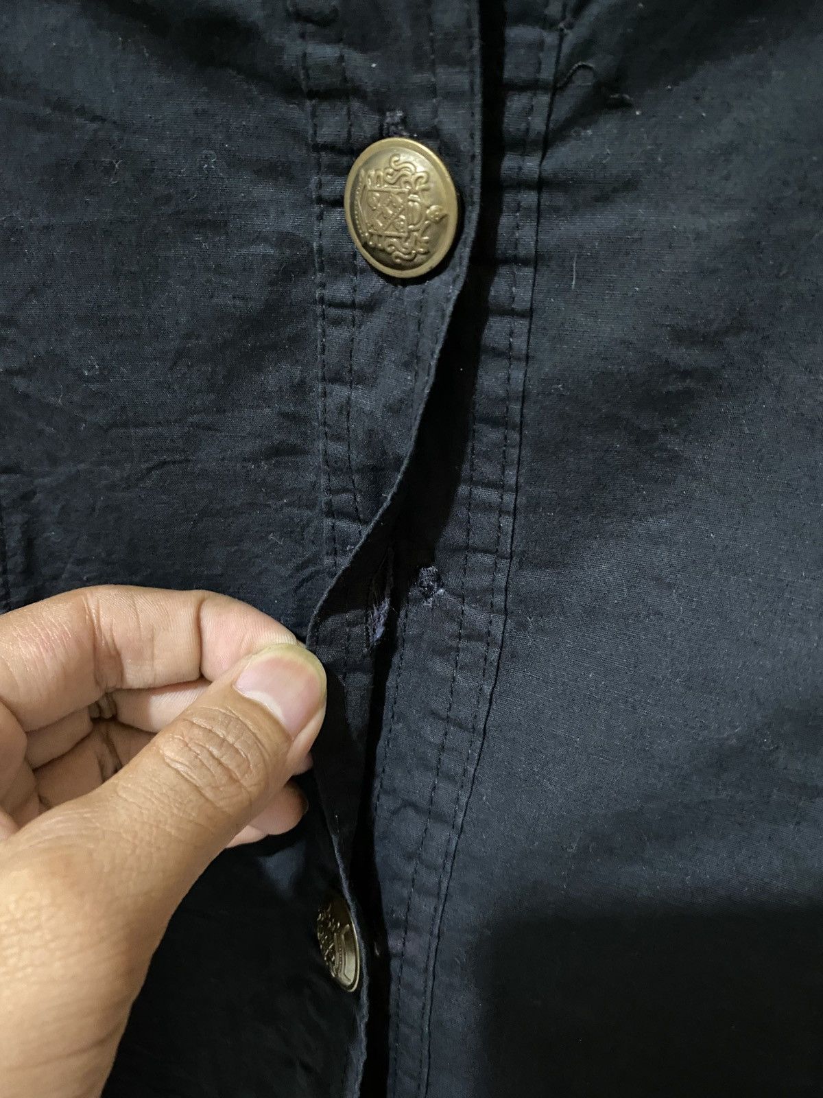 Le Grande Bleu (L.G.B.) 2000s Garula Gothic Punk Style Poem Button Shirt Size M / US 6-8 / IT 42-44 - 6 Thumbnail