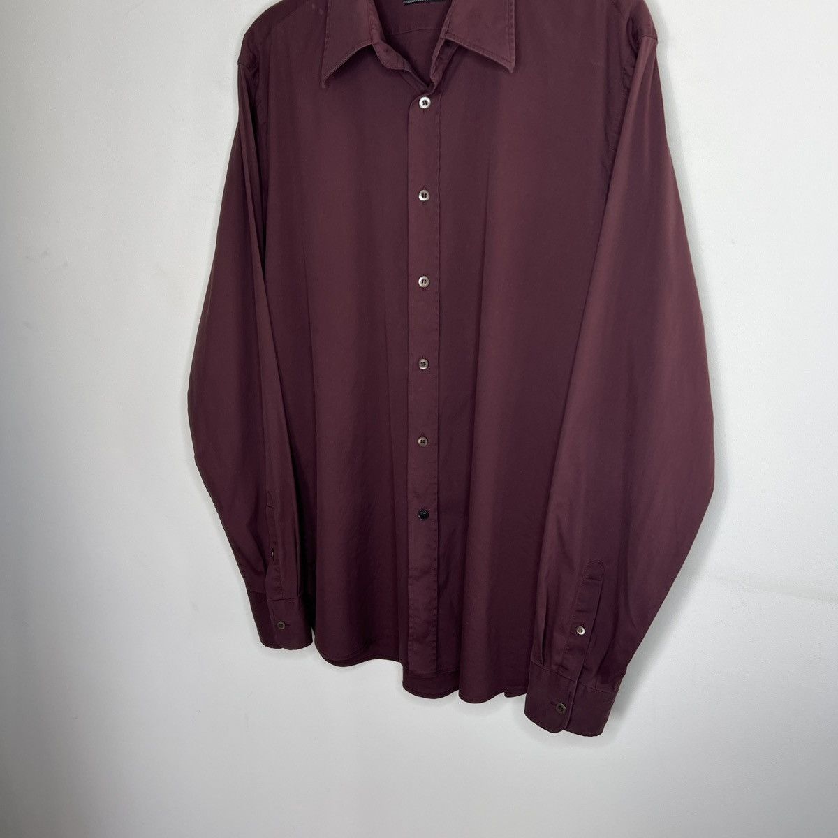 Prada Prada Cotton Shirt Button Up Classic Luxury Burgundy Size US L / EU 52-54 / 3 - 2 Thumbnail