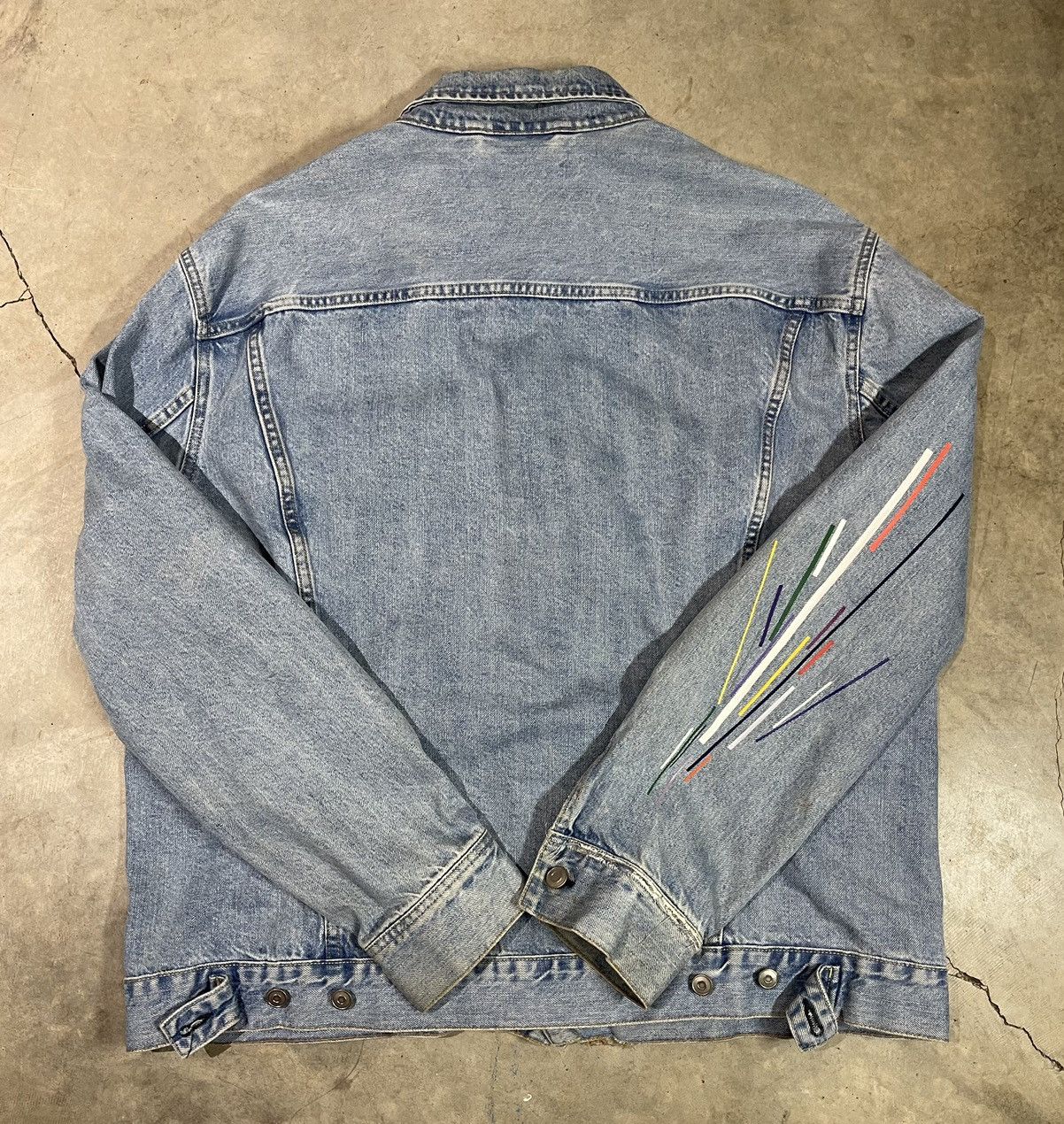 Vintage Hand Painted Denim Jacket Size US L / EU 52-54 / 3 - 3 Thumbnail