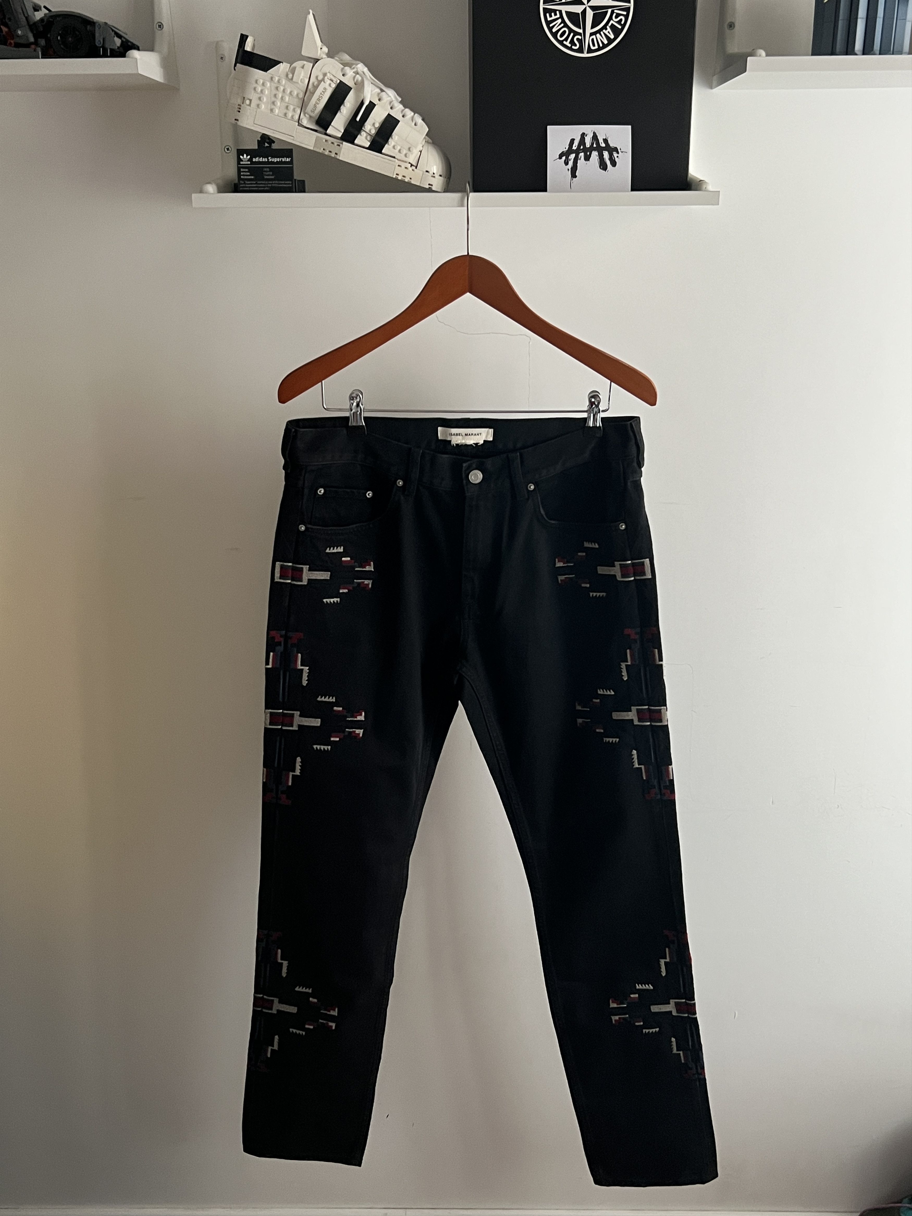 H&M × Isabel Marant Black Denim Jeans Isabel Marant x H&M Colorful Aztec Style Size US 32 / EU 48 - 1 Thumbnail