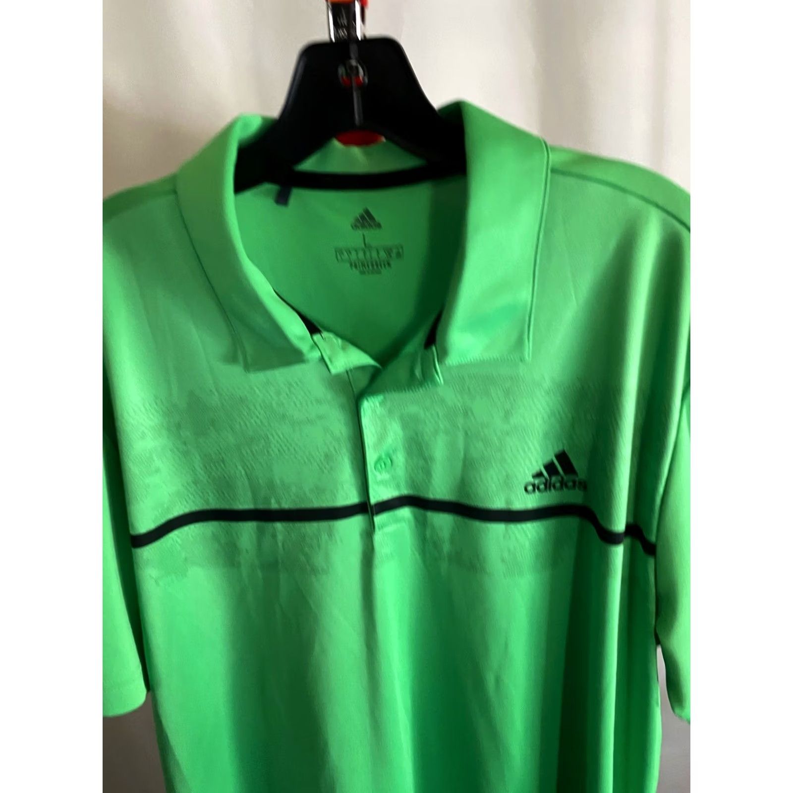 Adidas Adidas SHIRT Polo Large L Bright Green Contrast Poly SHIRT Mens Size US L / EU 52-54 / 3 - 2 Thumbnail