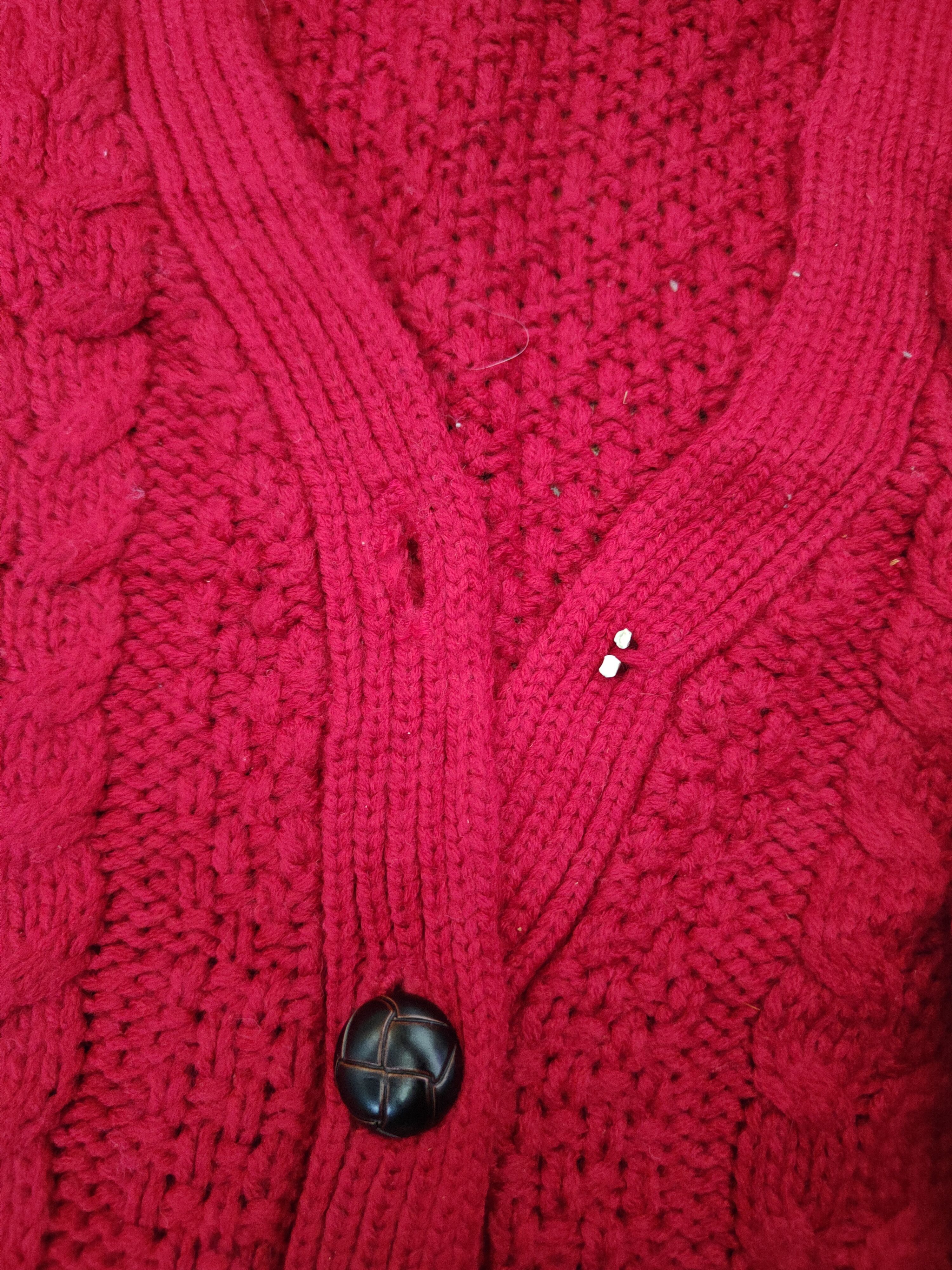 Aran Isles Knitwear × Japanese Brand GU Red cable Knitwear Cardigan #W1435 Size US S / EU 44-46 / 1 - 12 Thumbnail