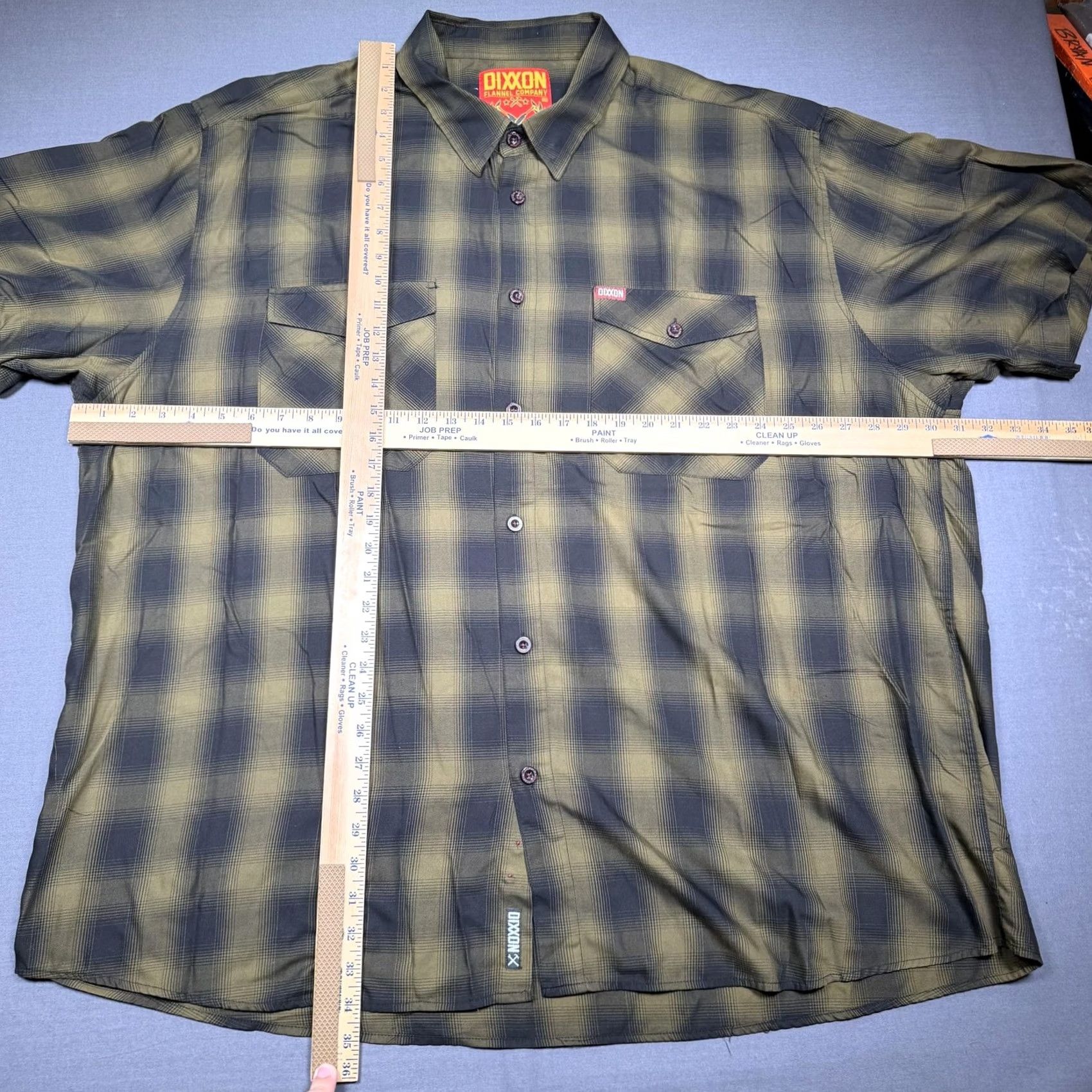 Vintage Dixxon Shirt Mens 5XL Green Plaid Short Sleeve Button Up Flannel Big & Tall Size US XXL / EU 58 / 5 - 4 Thumbnail