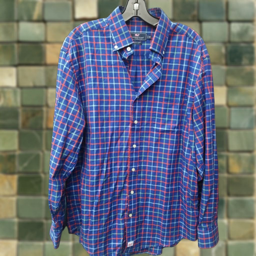 Vineyard Vines Vineyard Vines Murray Shirt Mens blue Plaid LS Button Down Size Medium Size US M / EU 48-50 / 2 - 1 Thumbnail