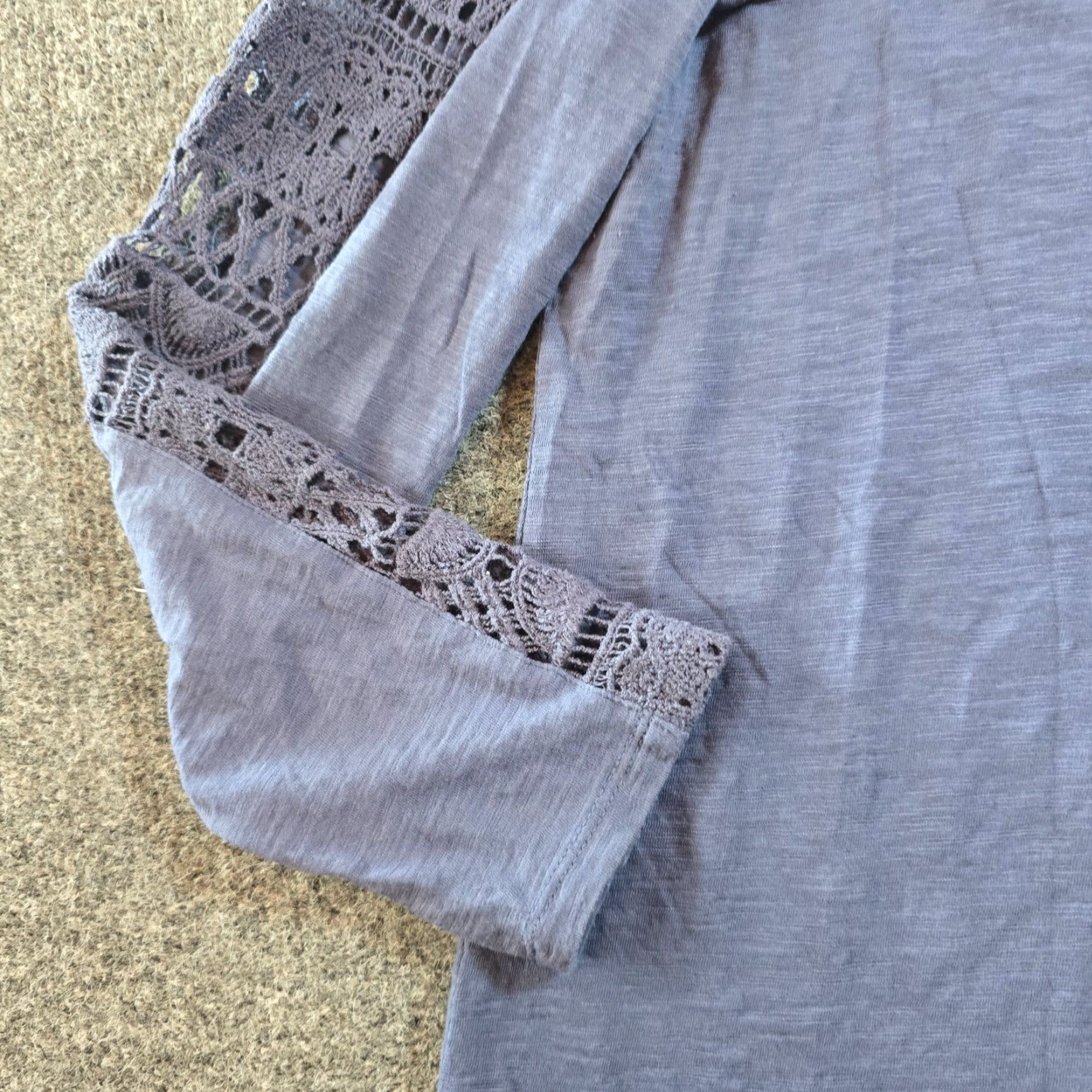 Vintage Chicos Top Womens Size XL Blue Crochet Lace Trim Long Sleeve Casual Blouse Size XL / US 12-14 / IT 48-50 - 3 Thumbnail