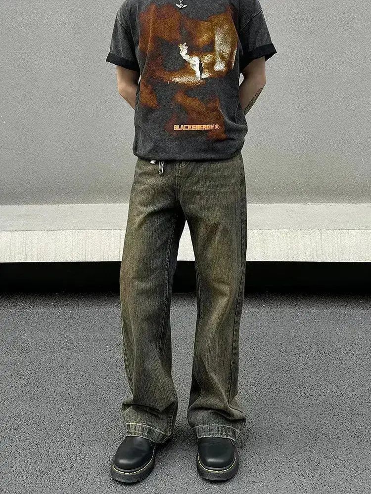 Japanese Brand Retro straight leg slightly flared washed jeans Size US 32 / EU 48 - 4 Thumbnail