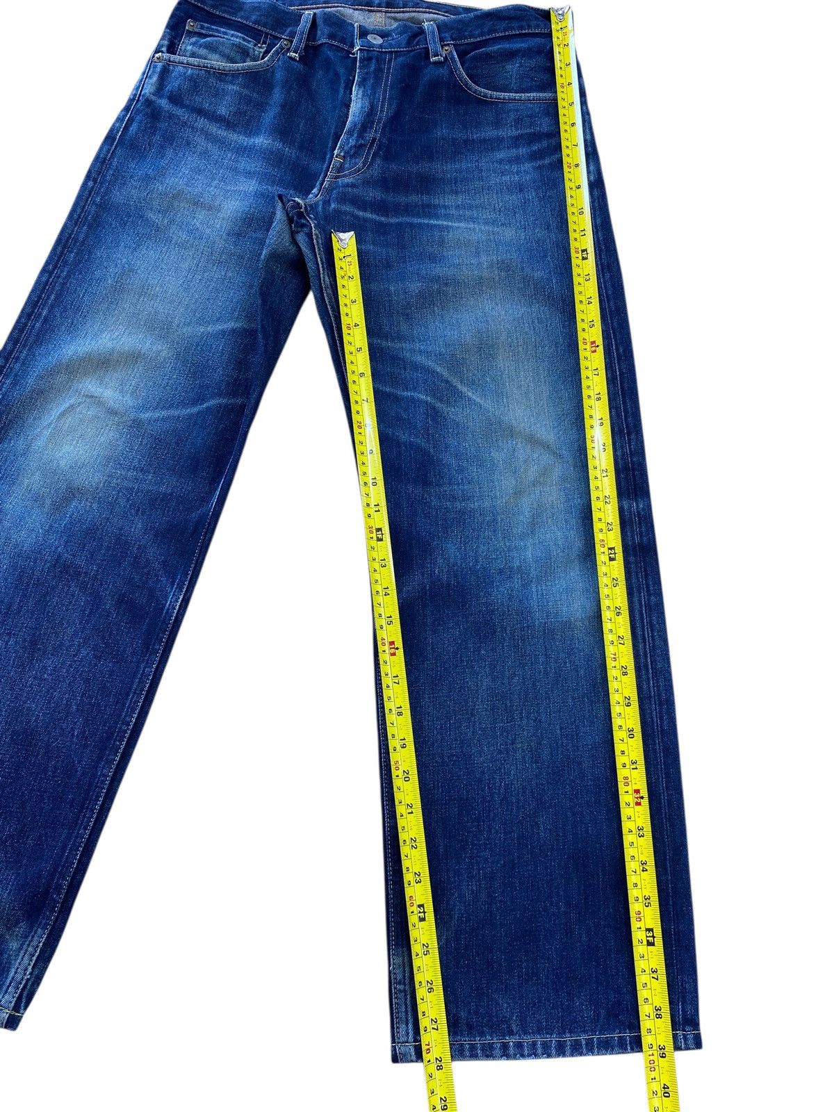 Levi's Levi’s Blue Wash Whiskered Style Straight Leg Jean Size US 34 / EU 50 - 8 Thumbnail